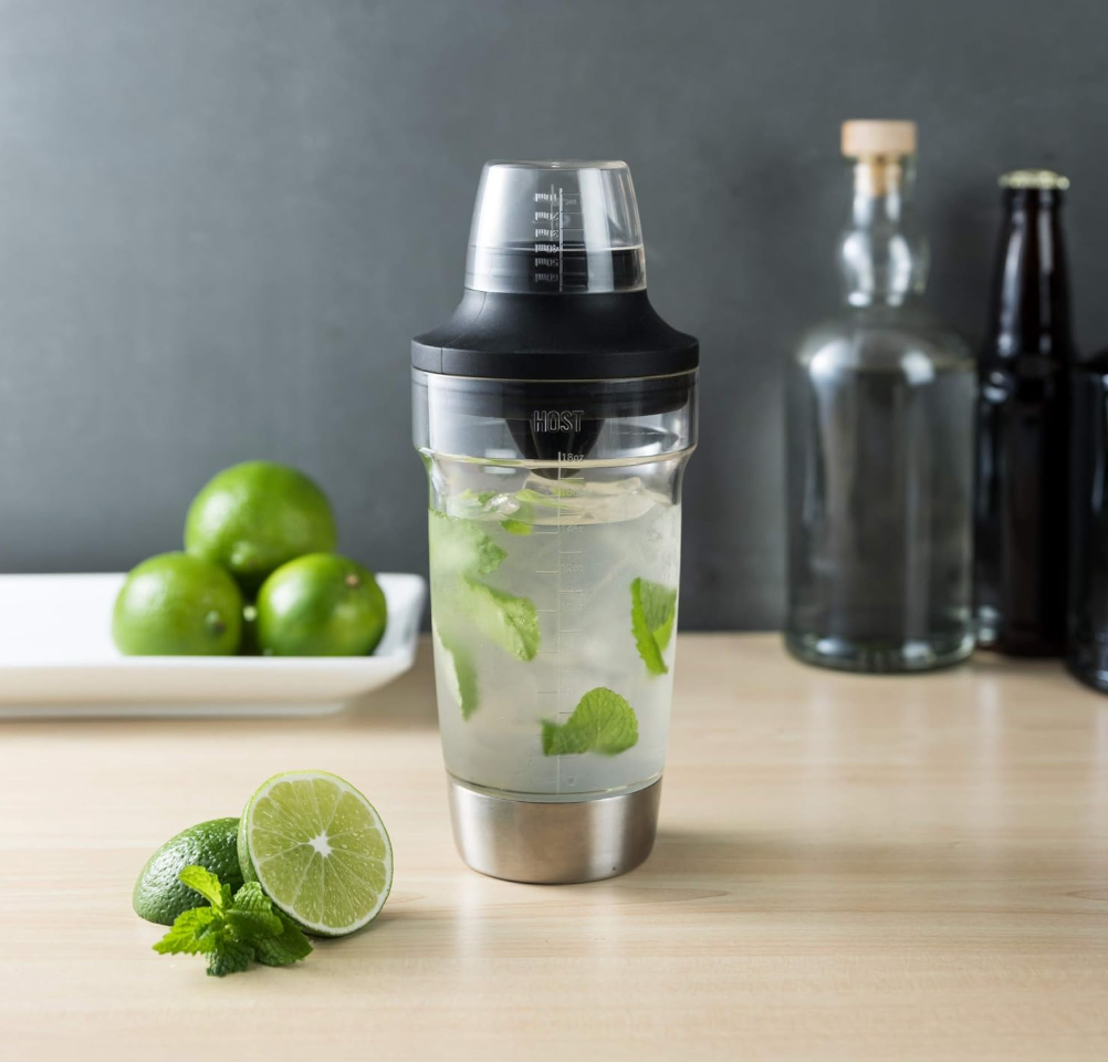 HOST Cocktail Shaker, 5 in 1 Mixer, Juicer, Measure, Stainer & Bottle Opener