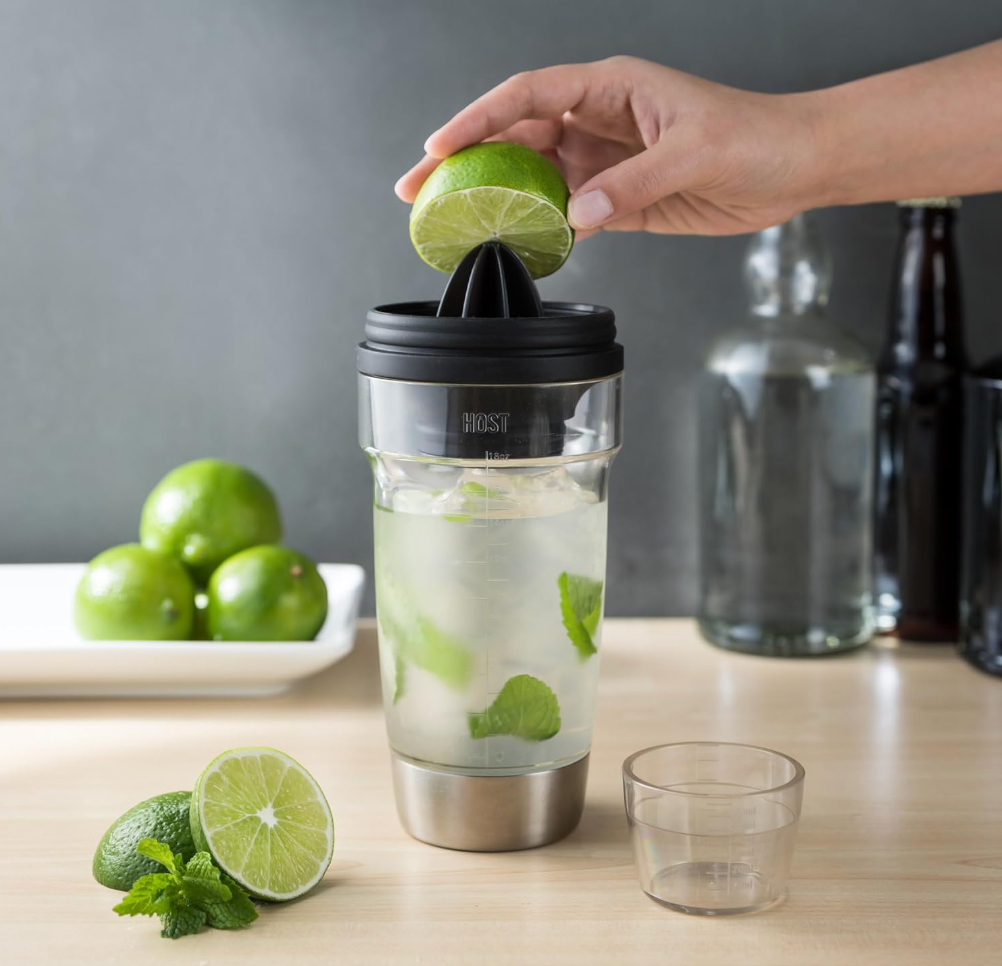 HOST Cocktail Shaker, 5 in 1 Mixer, Juicer, Measure, Stainer & Bottle Opener