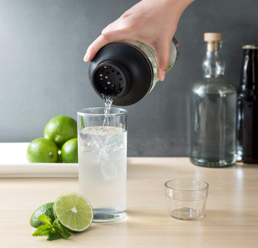 HOST Cocktail Shaker, 5 in 1 Mixer, Juicer, Measure, Stainer & Bottle Opener