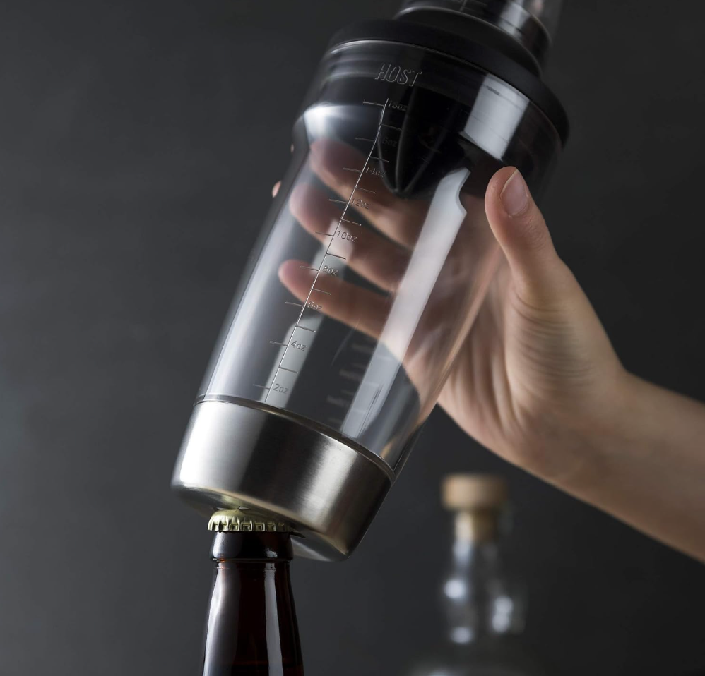 HOST Cocktail Shaker, 5 in 1 Mixer, Juicer, Measure, Stainer & Bottle Opener