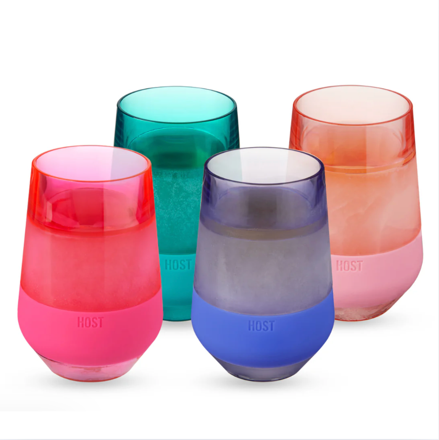 HOST Wine Freeze XL 12oz (355ml) in Tinted Multicolour, Set Of 4