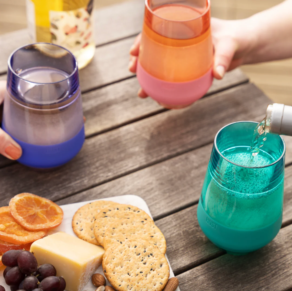 HOST Wine Freeze XL 12oz (355ml) in Tinted Multicolour, Set Of 4
