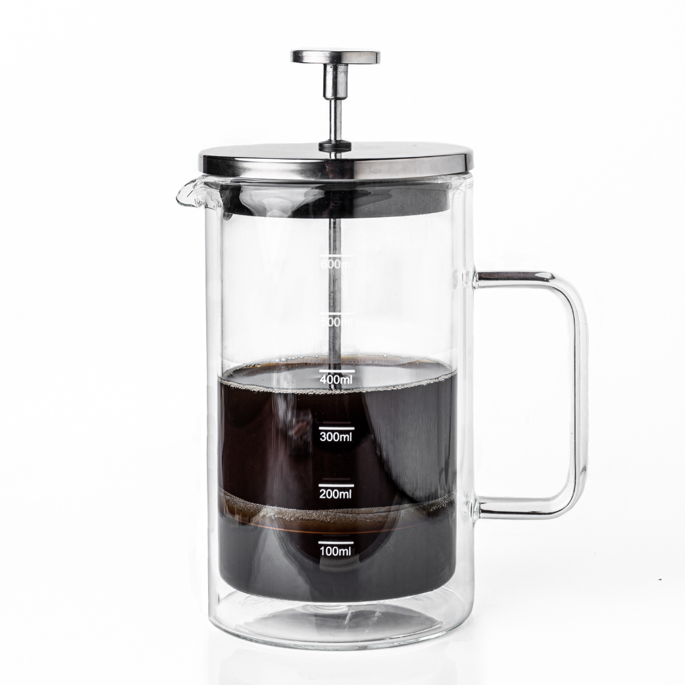 Glasricket Double Wall French Press Coffee Maker - 600ml