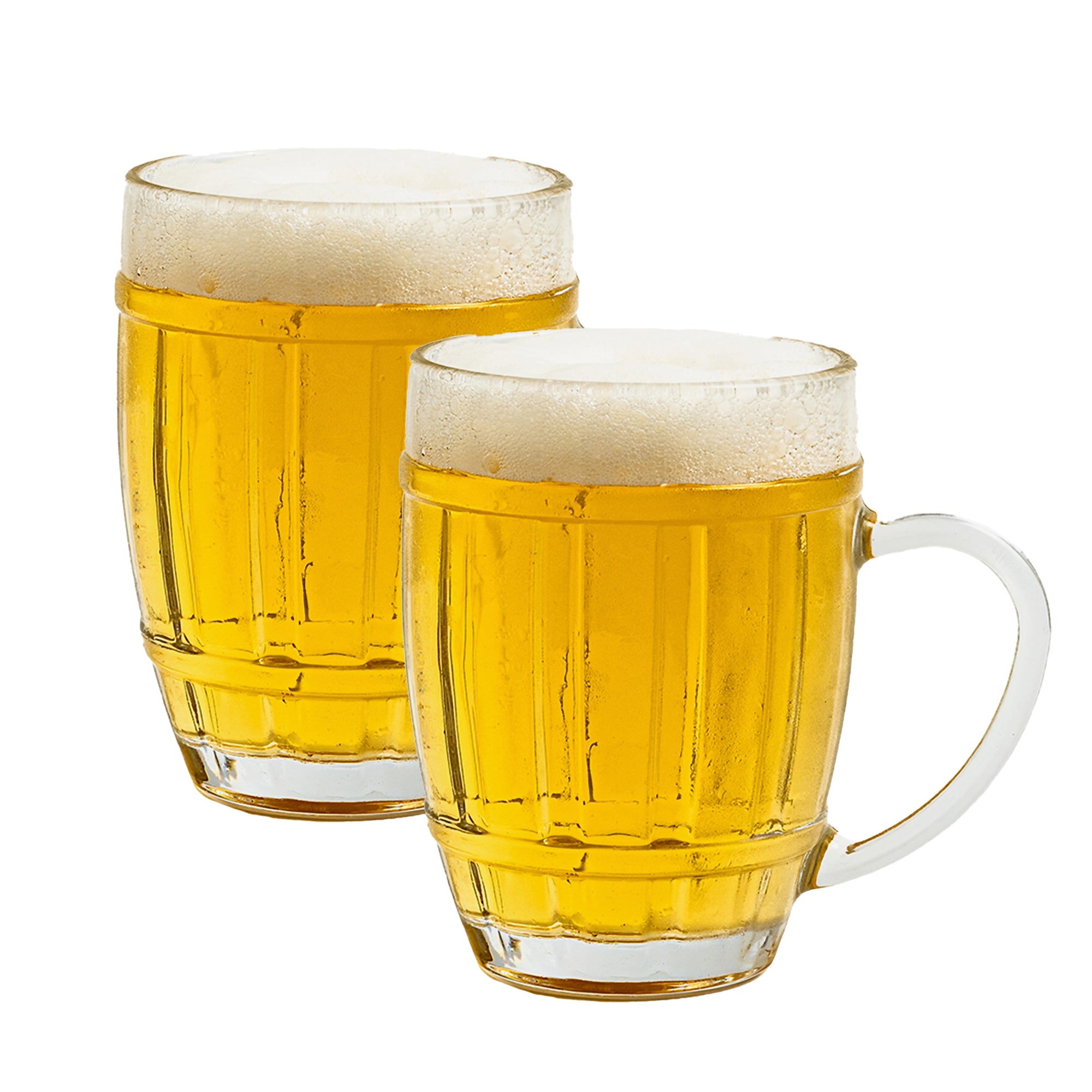 Happy Hour Beer Mug 350ml - Set of 2, Barrel Grid