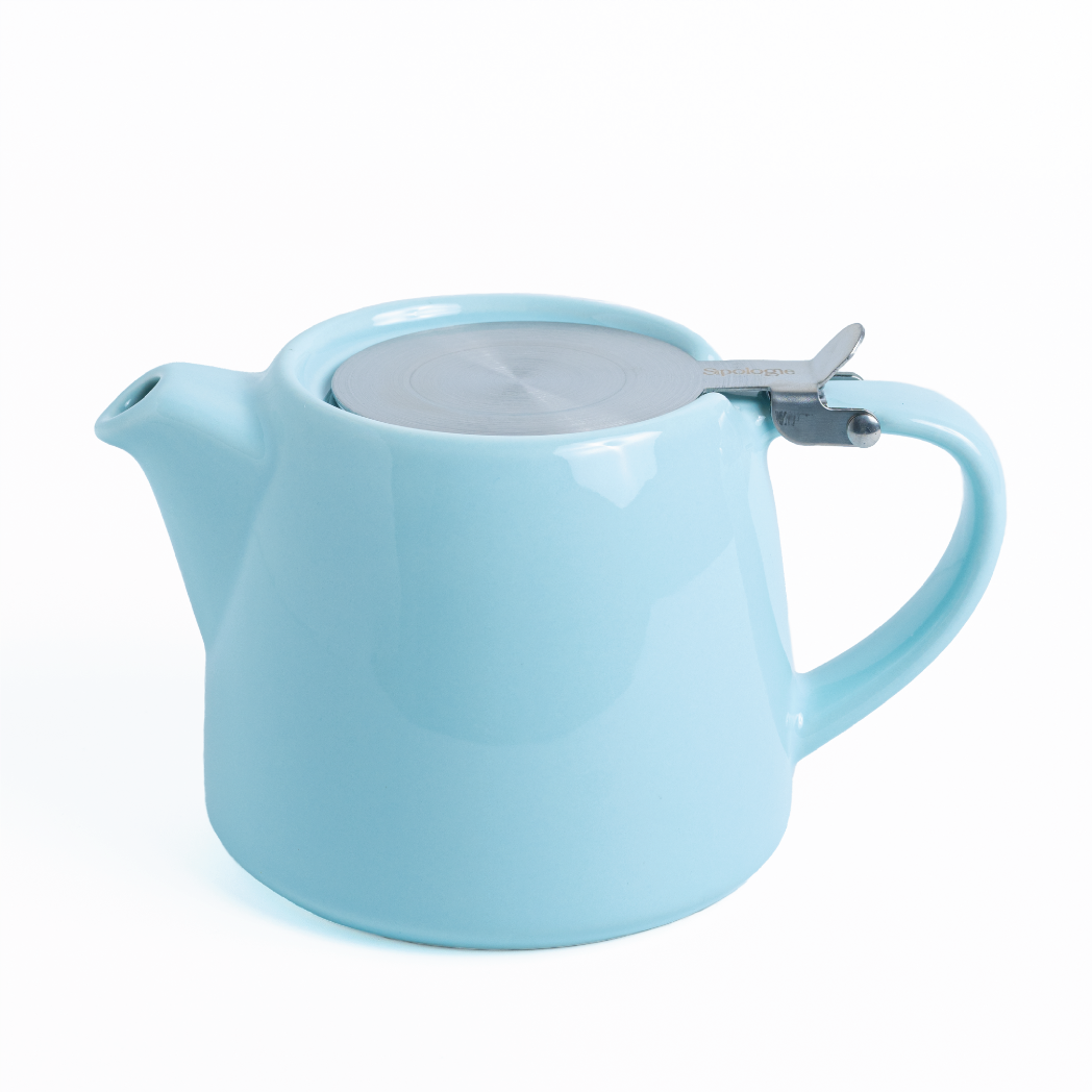 Artisan Ceramic Tea Pot with Infuser, Lagoon Blue - 400ml