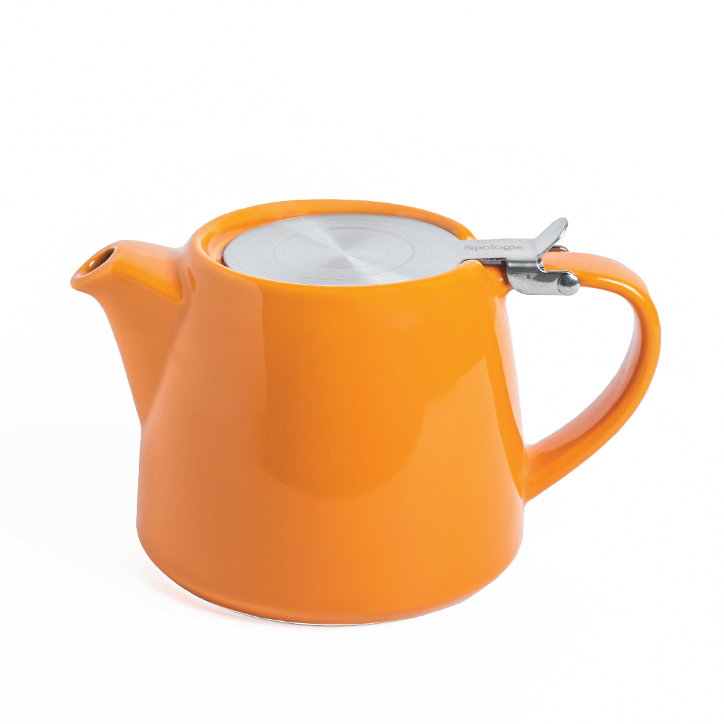Artisan Ceramic Tea Pot with Infuser, Mandarin - 400 ml