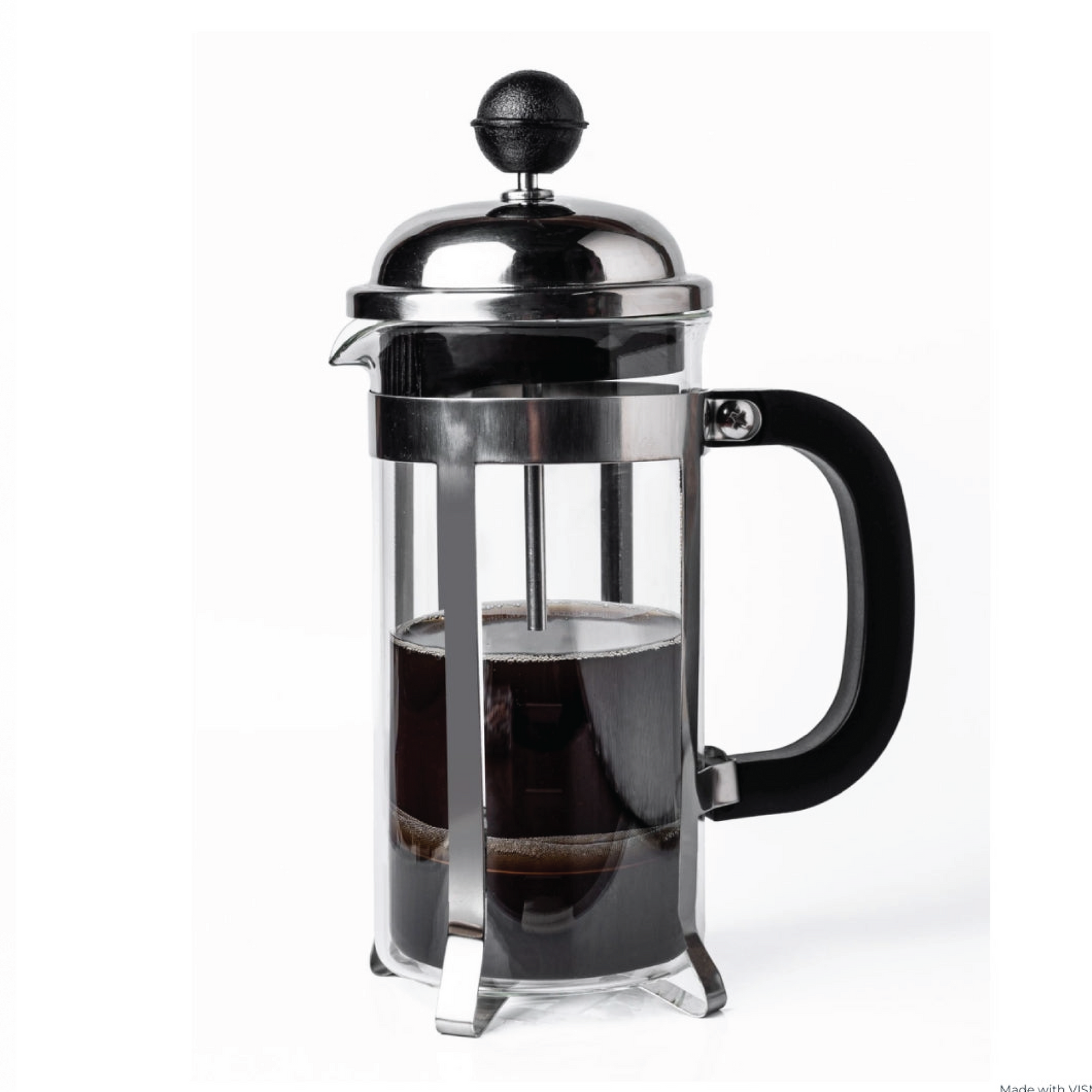 Vintage French Press Coffee Maker, Silver - 350ml