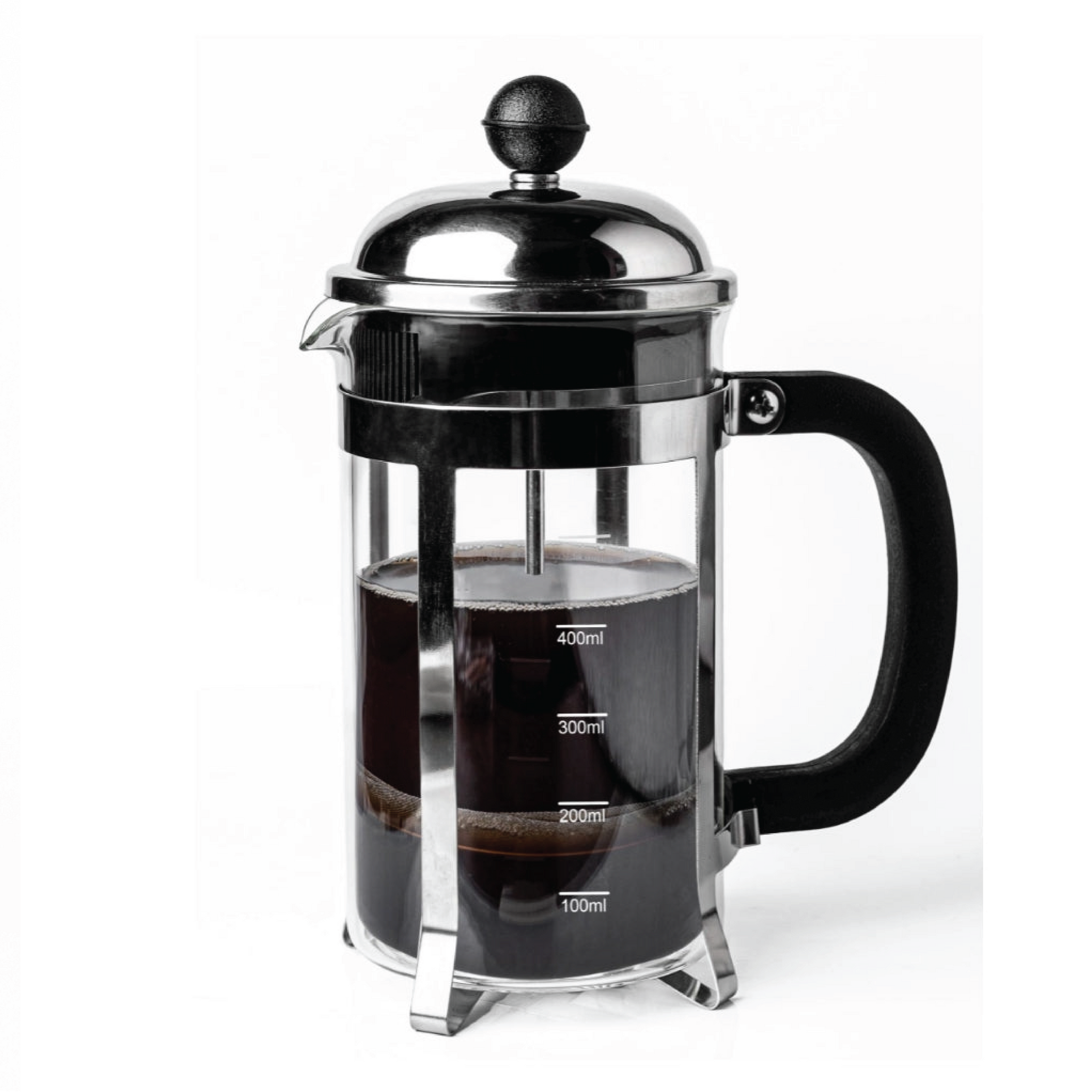 Vintage French Press Coffee Maker, Silver - 600ml