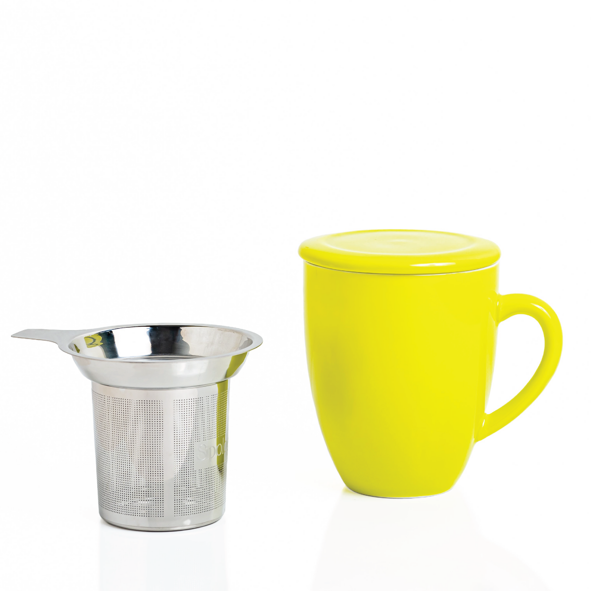 Artisan Ceramic Tea Mug with Infuser, Green - 300ml