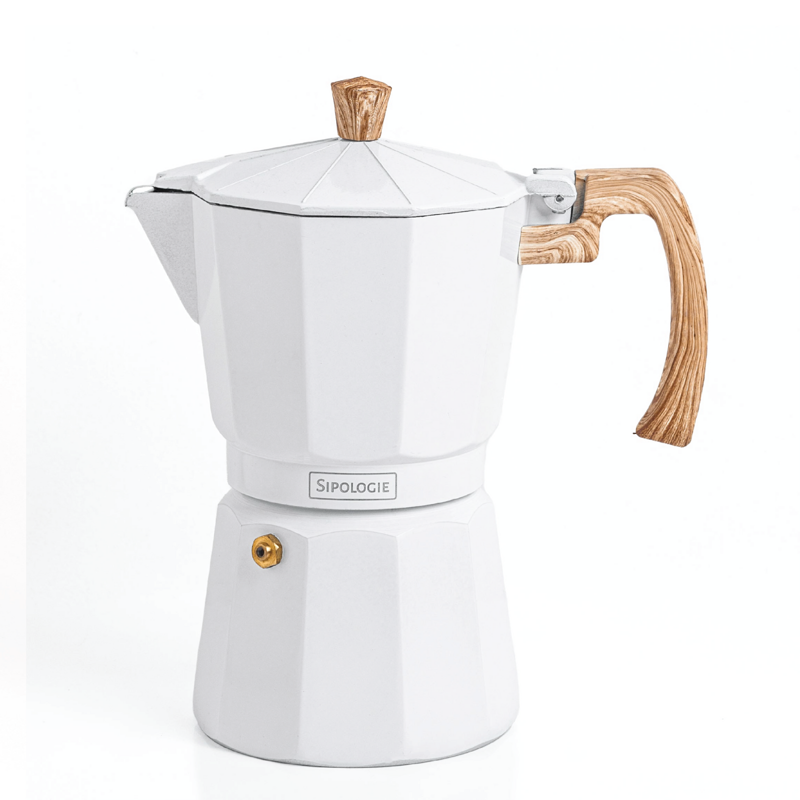 Roma Moka Pot Espresso Maker, White - 360 ml