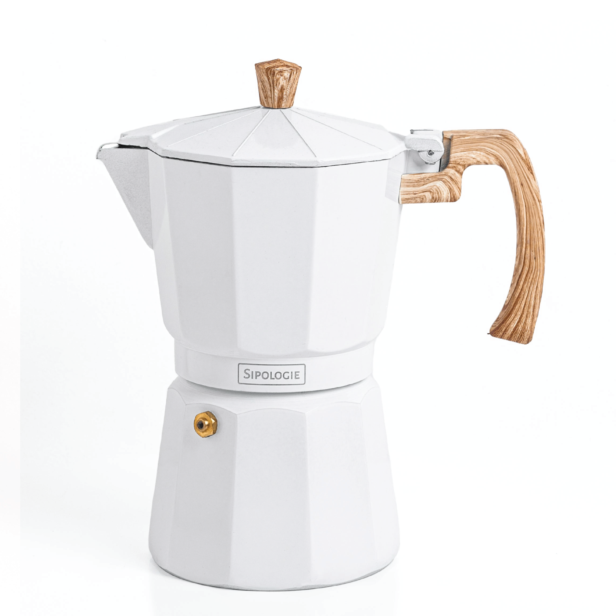 Roma Moka Pot Espresso Maker, White - 360 ml