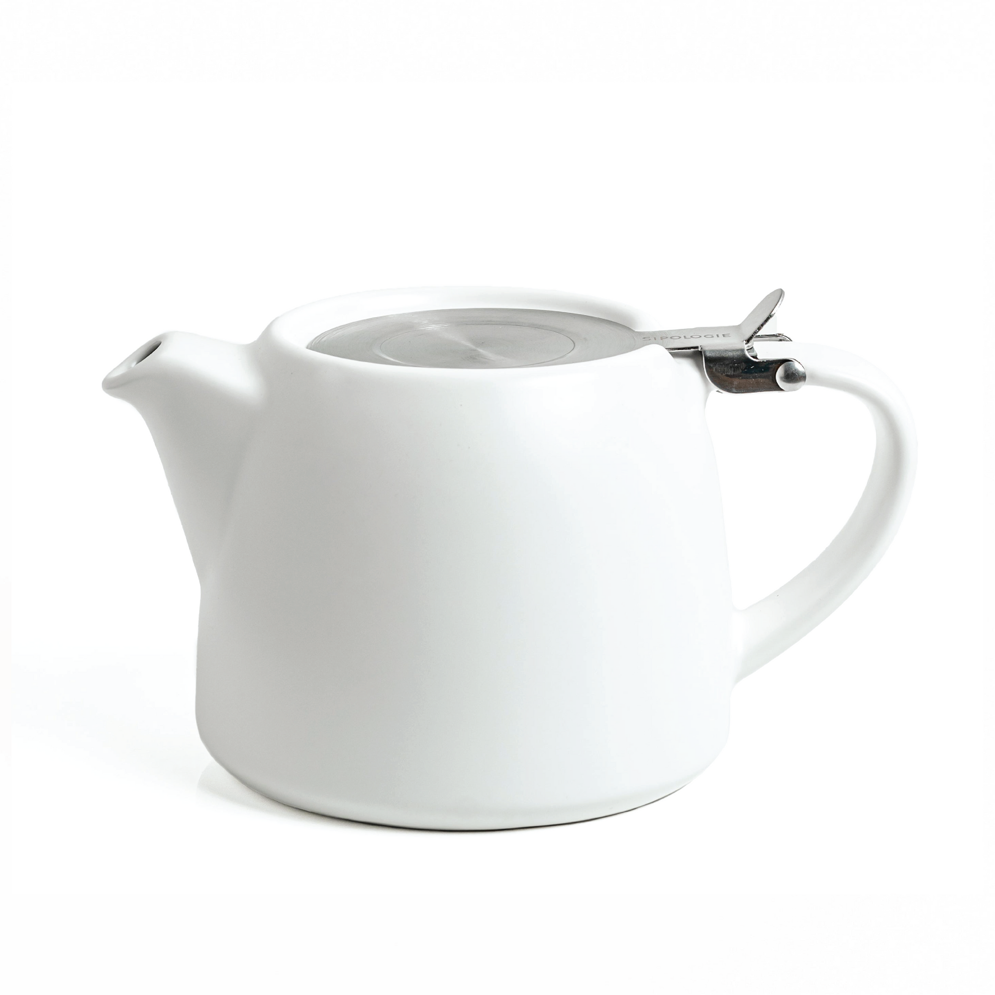 Artisan Ceramic Tea Pot with Infuser, White - 400ml