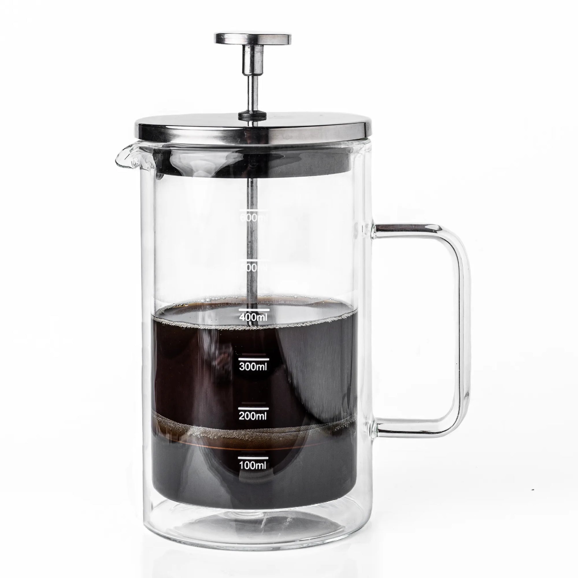 Glasricket Double Wall French Press Coffee Maker - 600ml