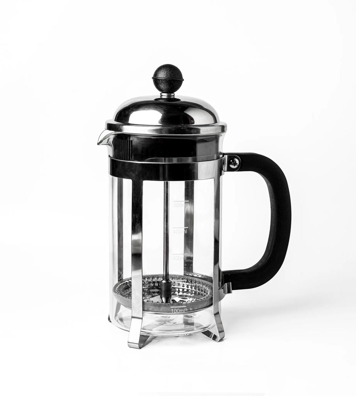 Vintage French Press Coffee Maker — Silver, 600ml
