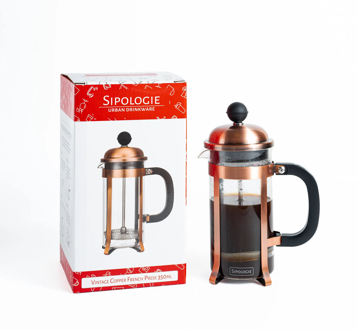Vintage French Press Coffee Maker — Copper, 350ml