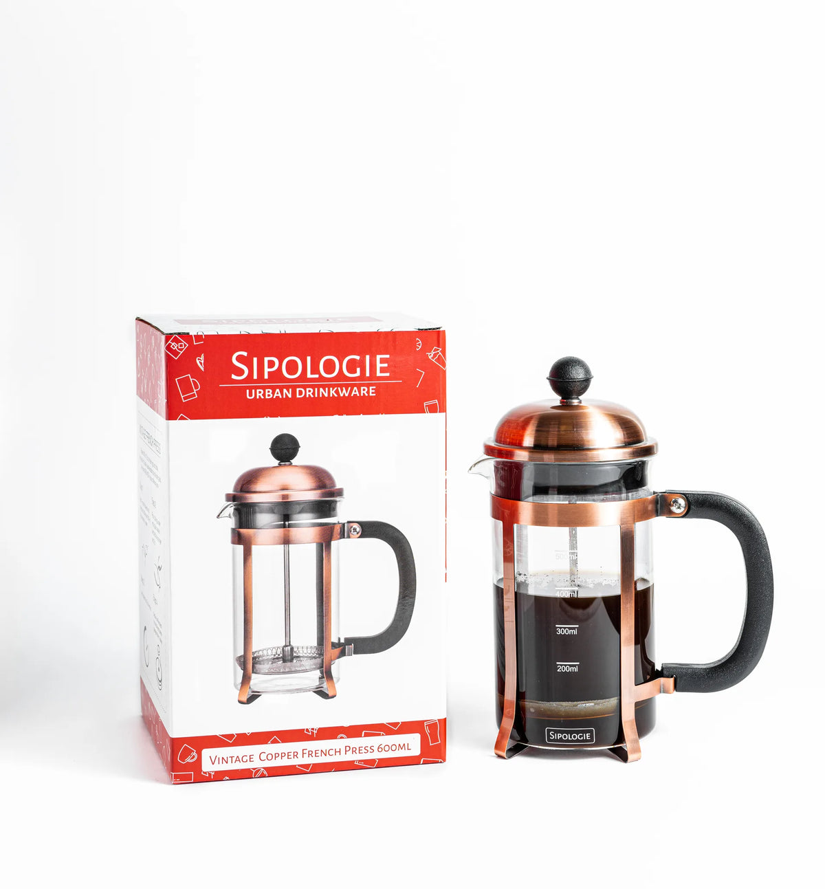 Vintage French Press Coffee Maker — Copper, 600ml