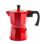 Sipologie 180ml aluminium Moka Pot in red for stovetop espresso brewing