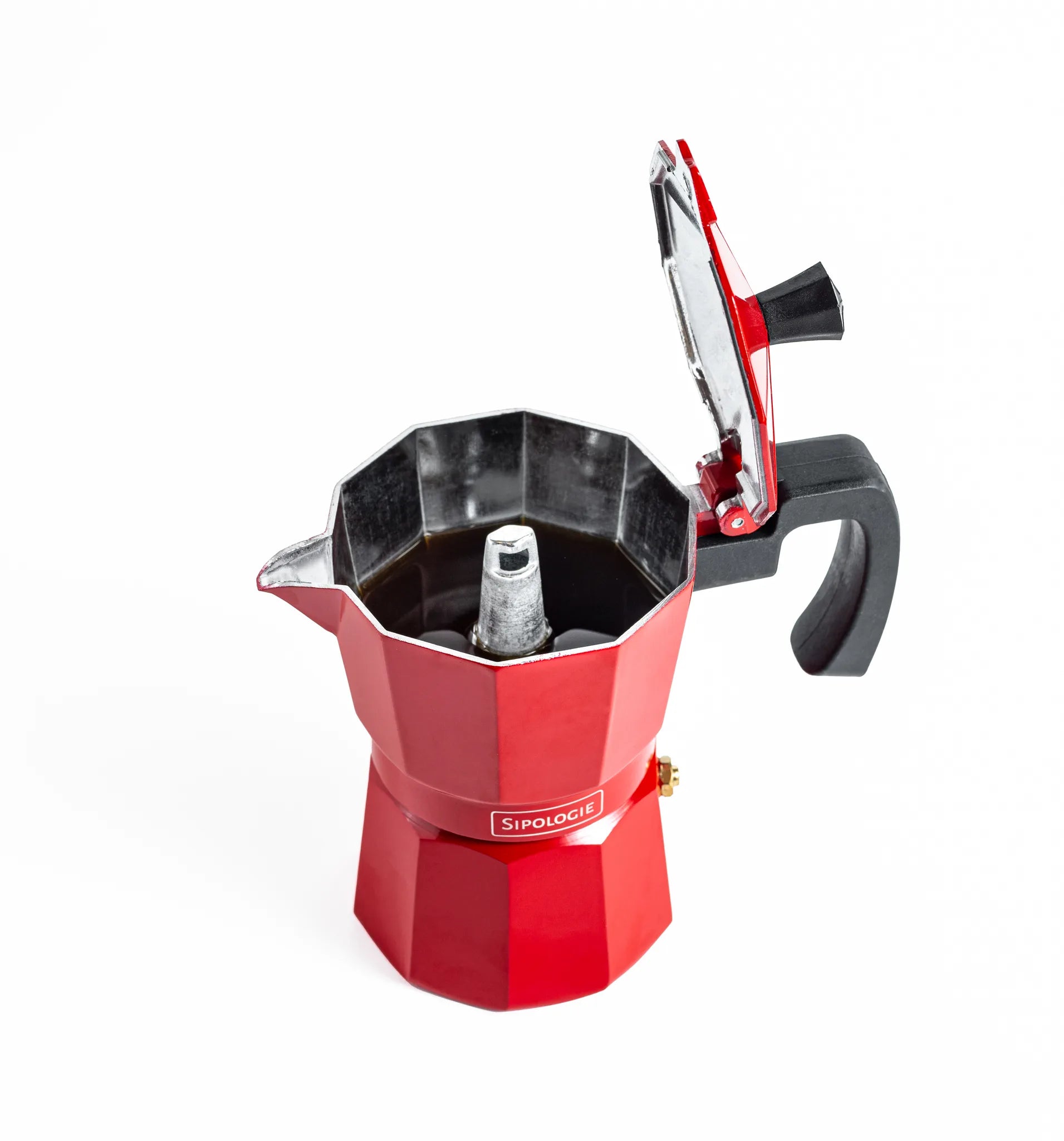 Roma Moka Pot Espresso Maker, Red - 180 ml