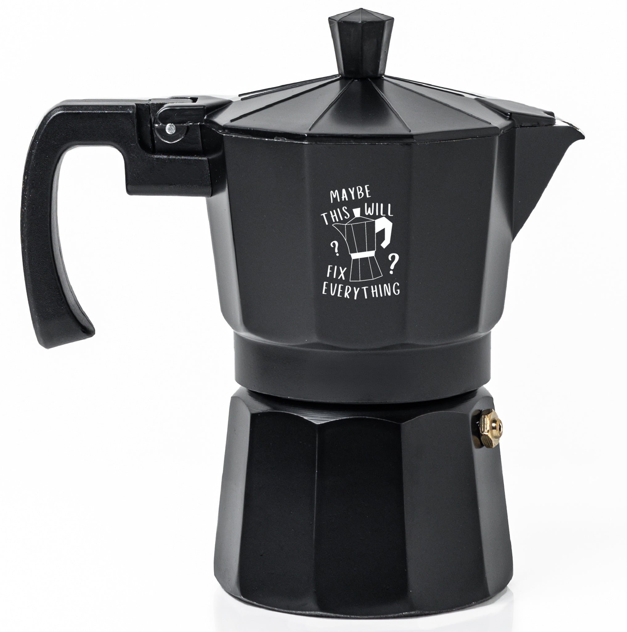 Roma Moka Pot Espresso Maker, Black (180 ml) - Coffee Fixes Everything