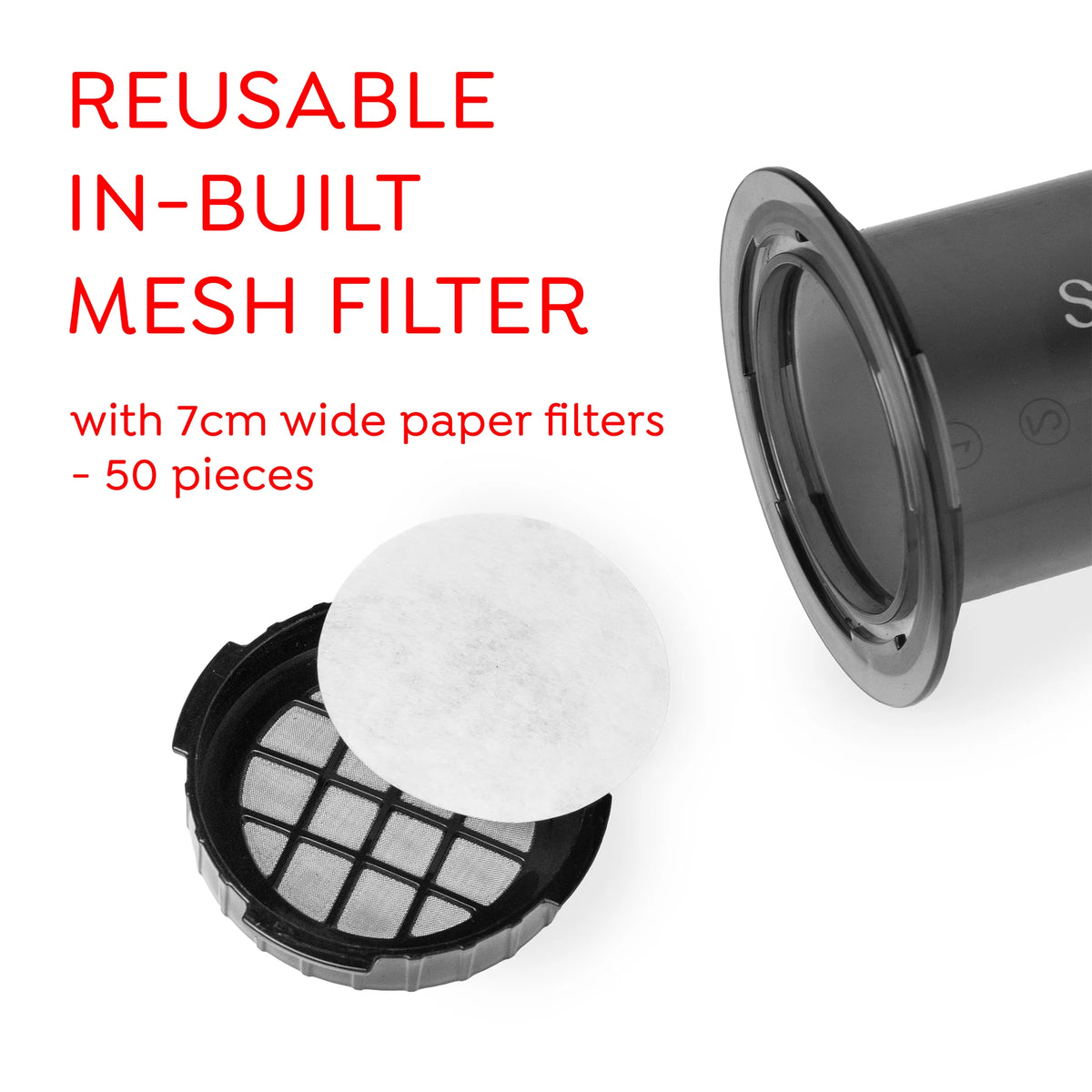Sipologie AirPress with In-Built Mesh and Paper Filter and Ceramic Coffee Mug