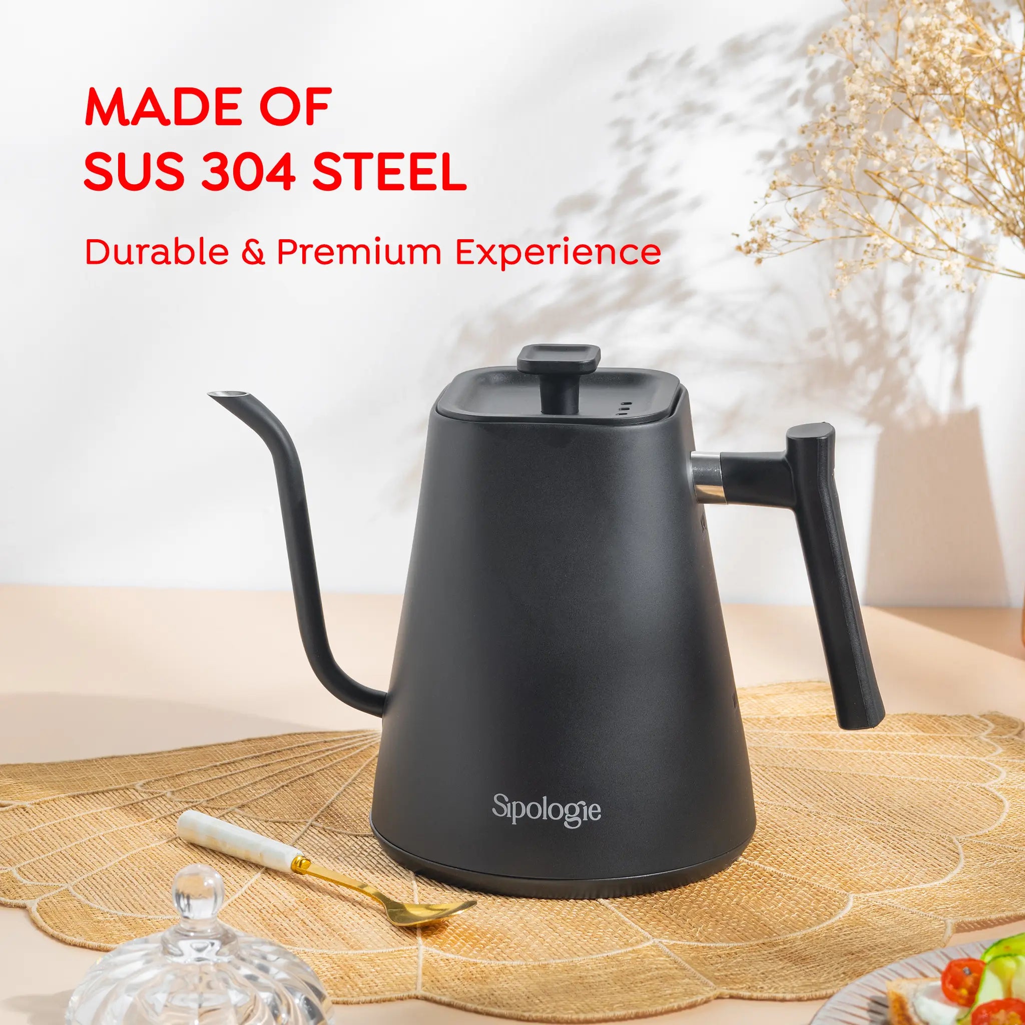 Sipologie Precision Electric Gooseneck Kettle - 1000ml