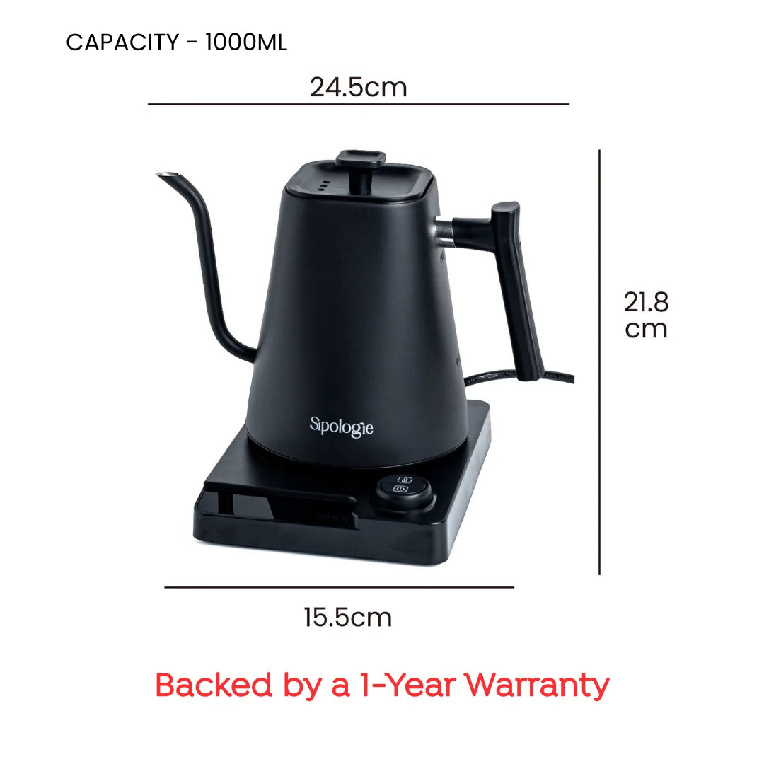 Sipologie Precision Electric Gooseneck Kettle - 1000ml