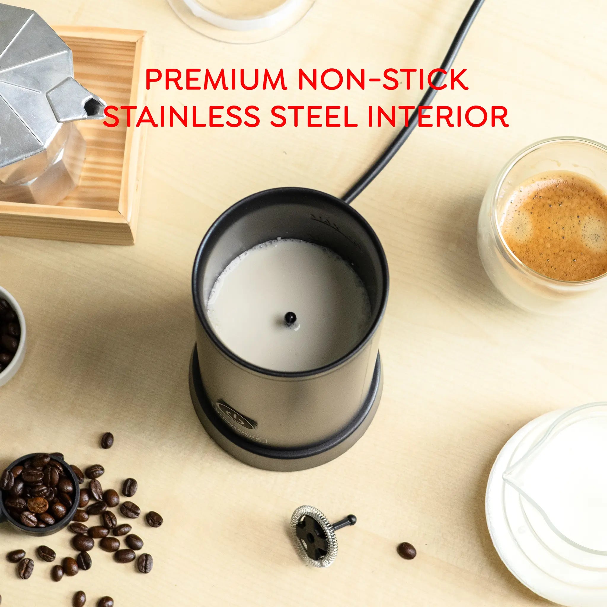 Sipologie Cafe Silk Milk Frother - 240ml heating & 130ml frothing