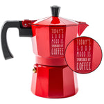 Roma Moka Pot Espresso Maker, Red (180 ml) - Mood By Coffee