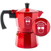 Roma Moka Pot Espresso Maker, Red (180 ml) - Procaffeinater
