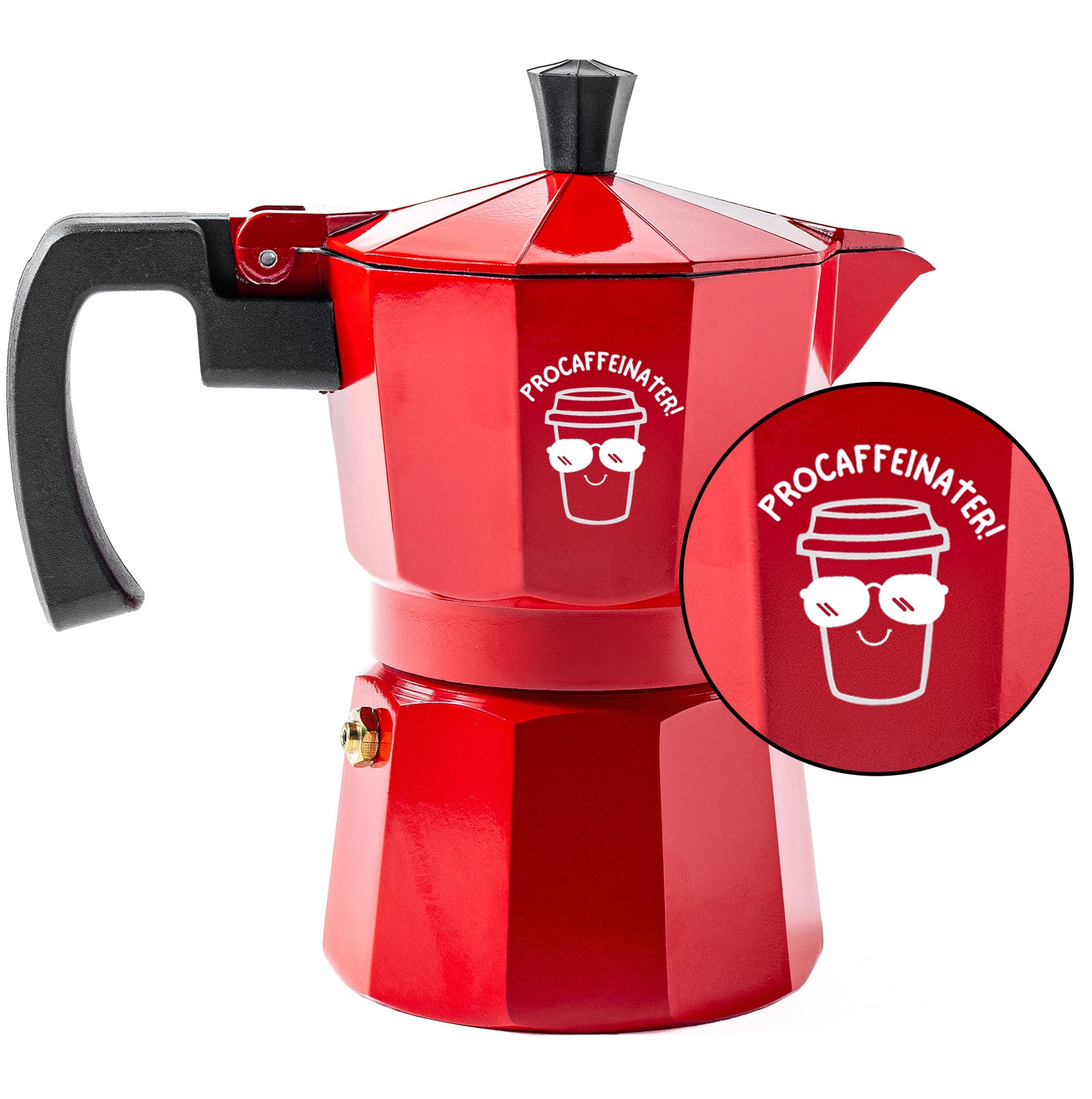 Roma Moka Pot Espresso Maker, Red (180 ml) - Procaffeinater
