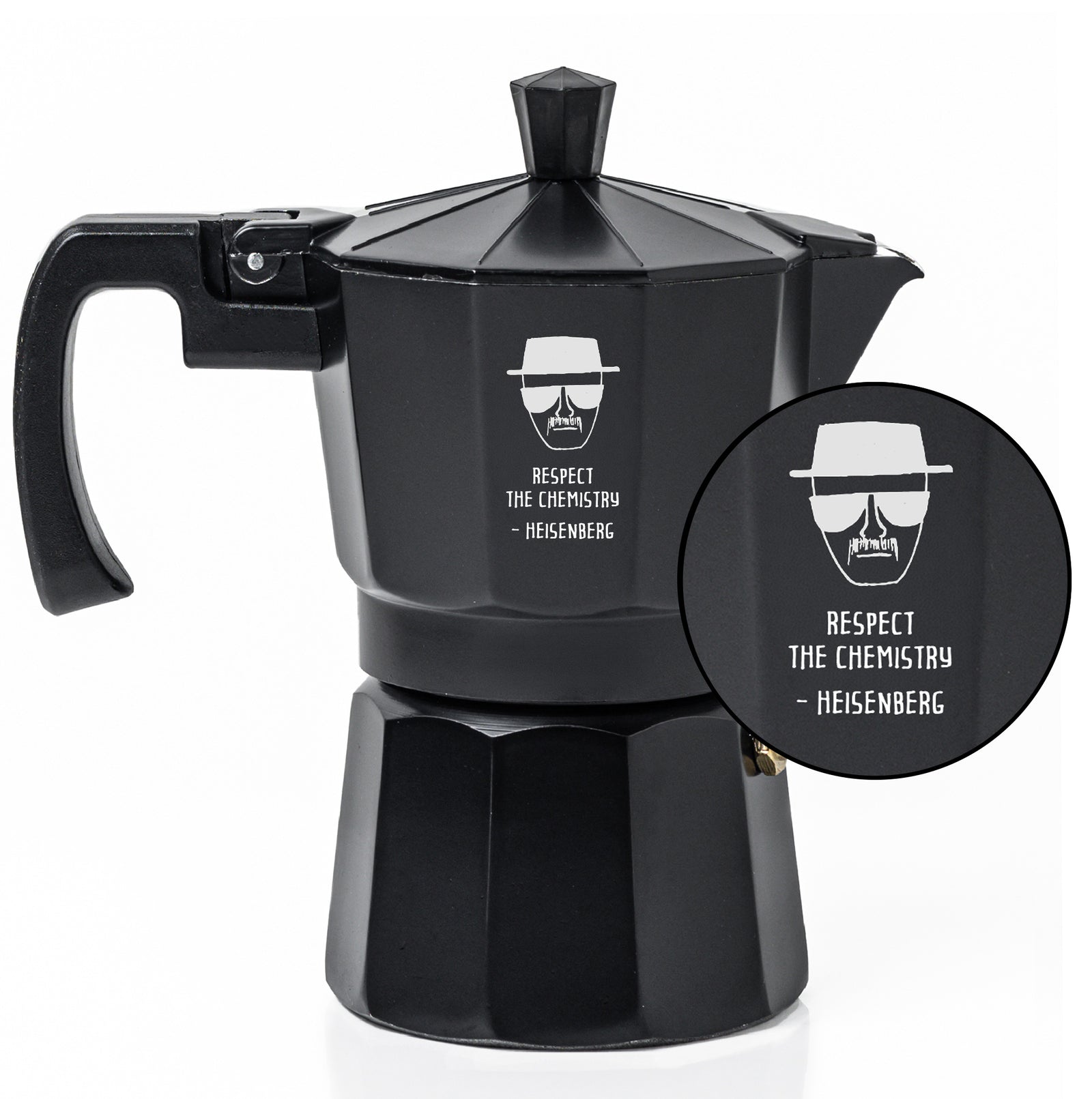 Roma Moka Pot Espresso Maker, Black (180 ml) - Respect The Chemistry
