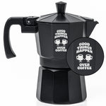 Roma Moka Pot Espresso Maker, Black (180 ml) - Good Things Over Coffee