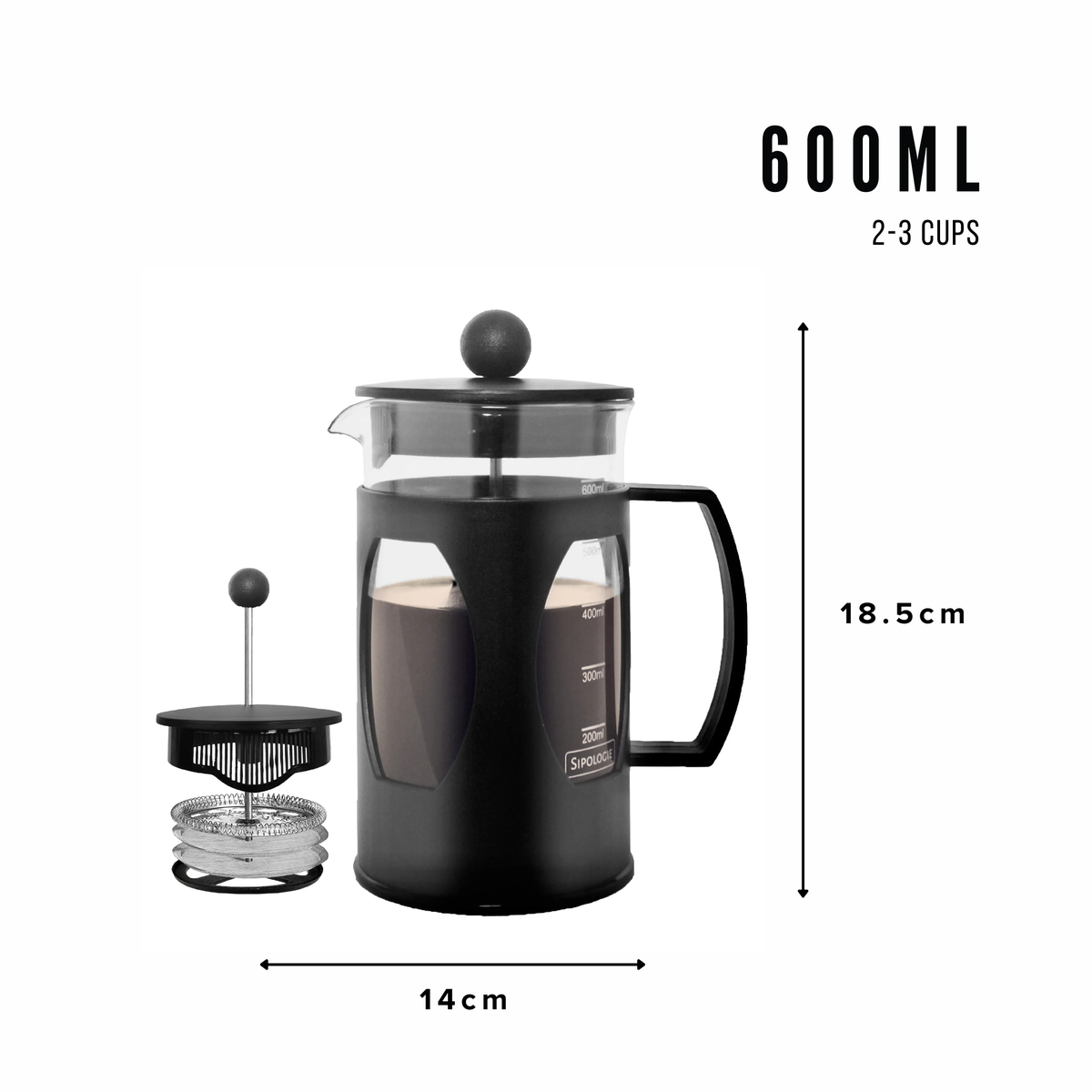 Classic French Press Coffee Maker — 600ml