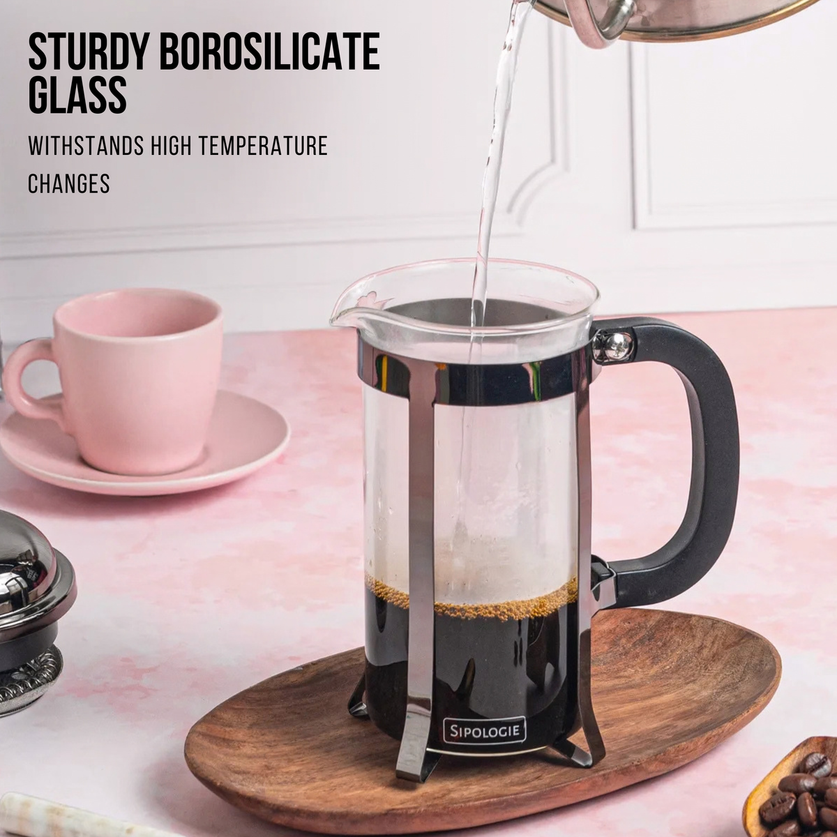 Vintage French Press Coffee Maker — Black, 350ml