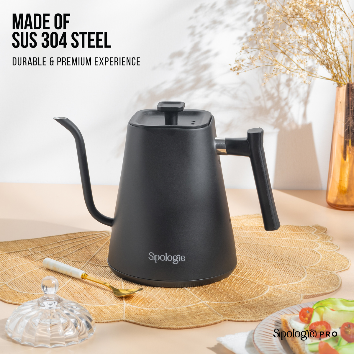 Sipologie Precision Electric Gooseneck Kettle - 1000ml