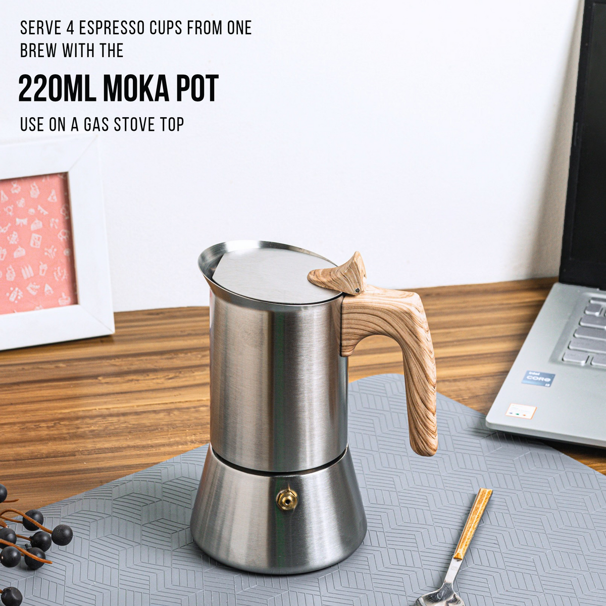 Java Induction Moka Pot Espresso Maker - 240 ml