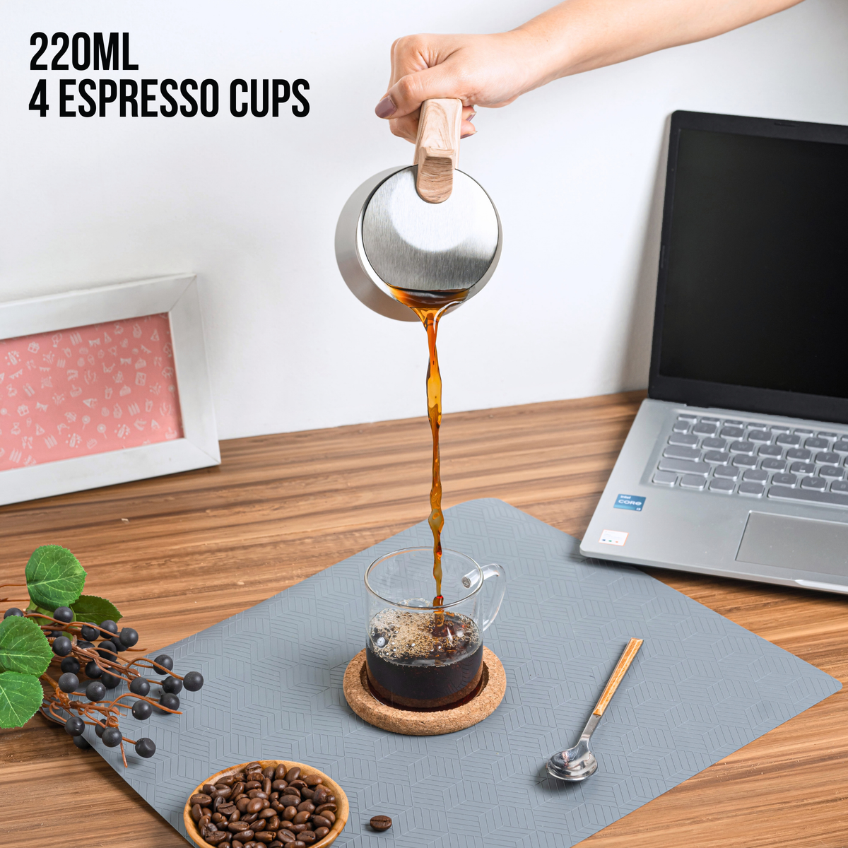 Java Induction Moka Pot Espresso Maker - 240 ml
