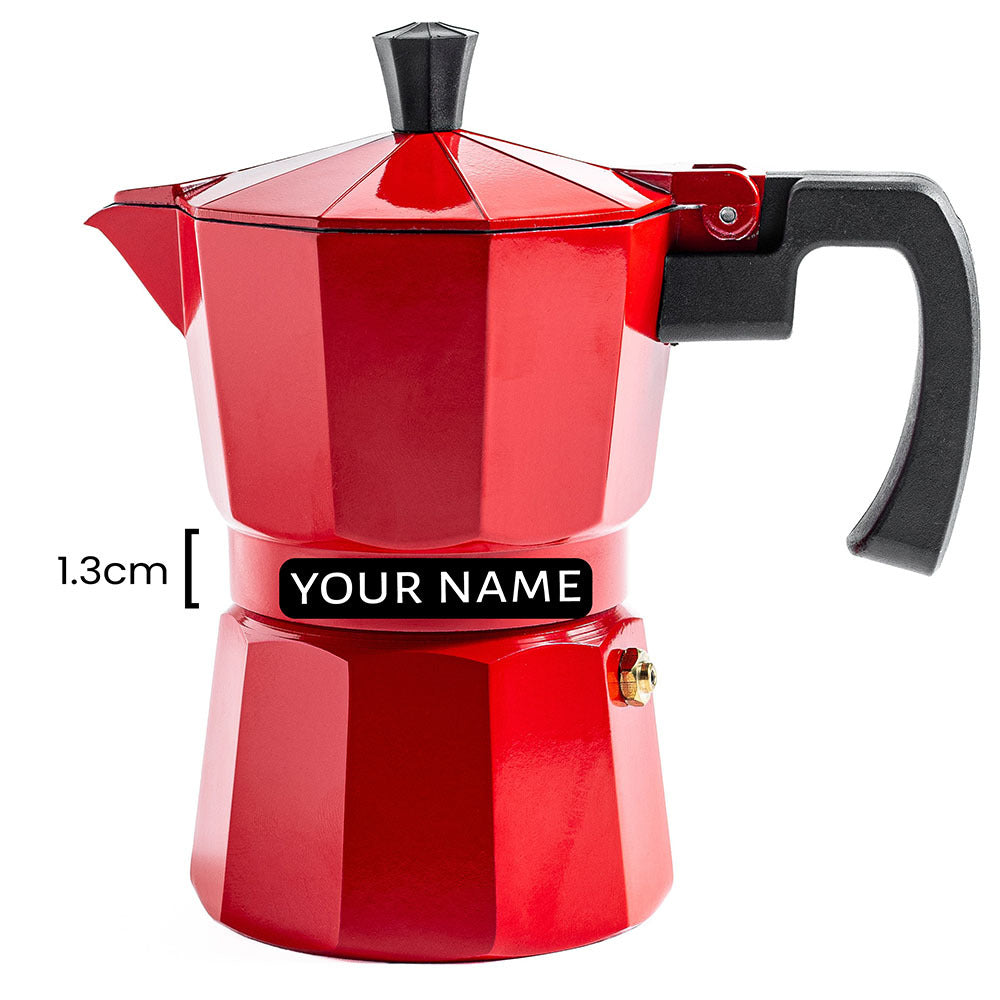Roma Moka Pot Espresso Maker, Red - 180 ml (CUSTOMISATION)