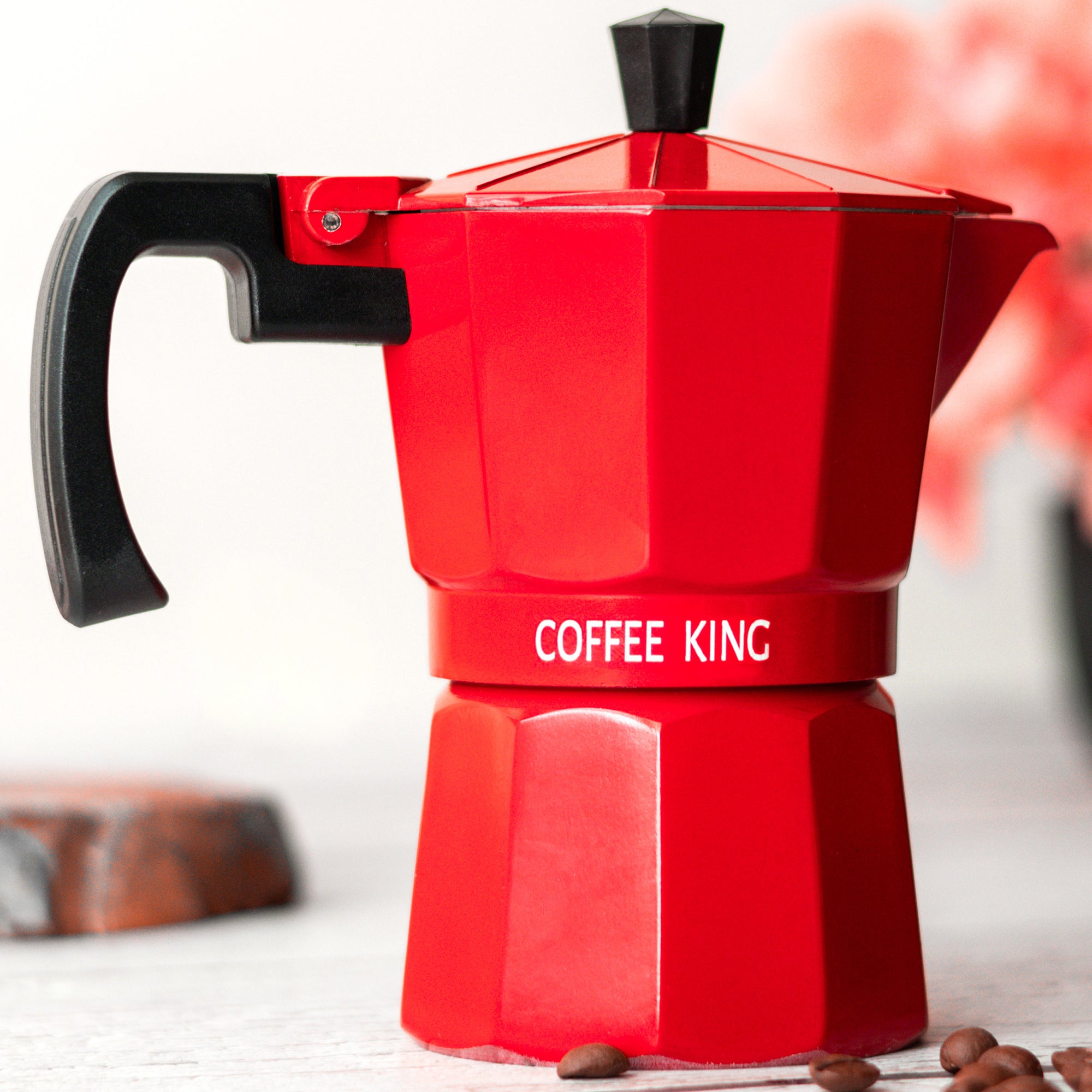 Roma Moka Pot Espresso Maker, Red - 180 ml (Personalised)