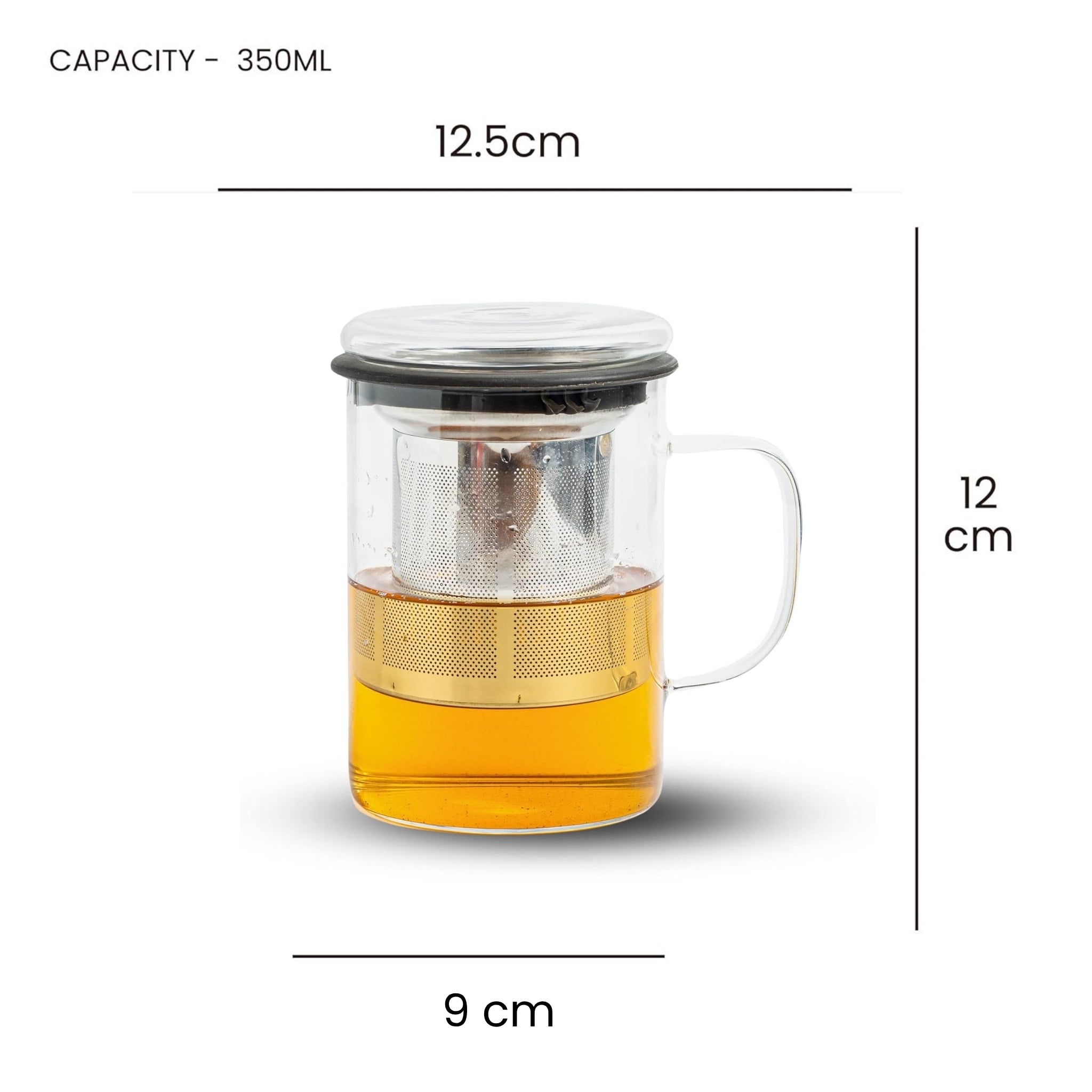 Inspire Glass Tea Mug with Infuser - 350ml