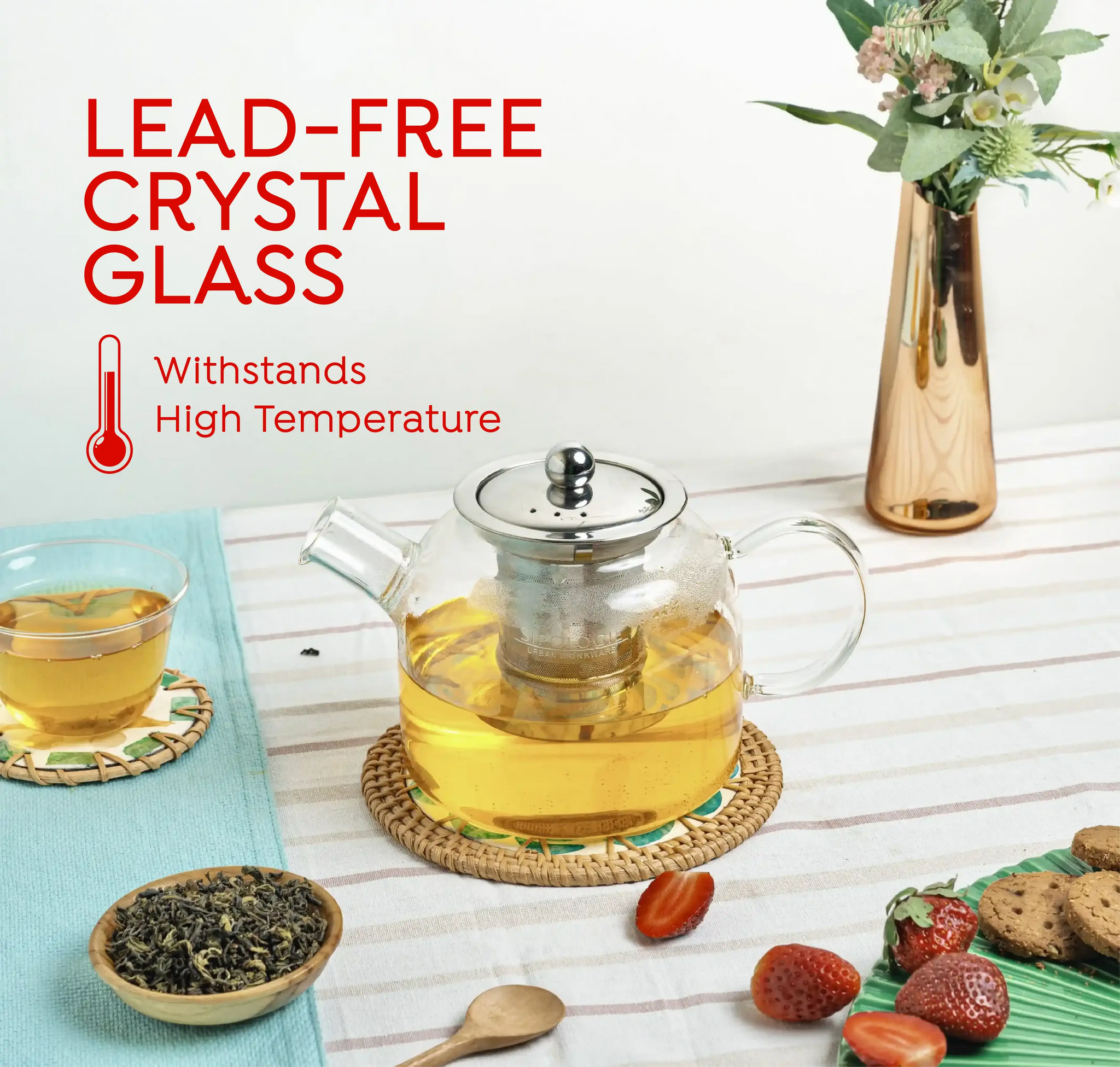 Inspire Glass Tea Pot with Infuser - 900 ml