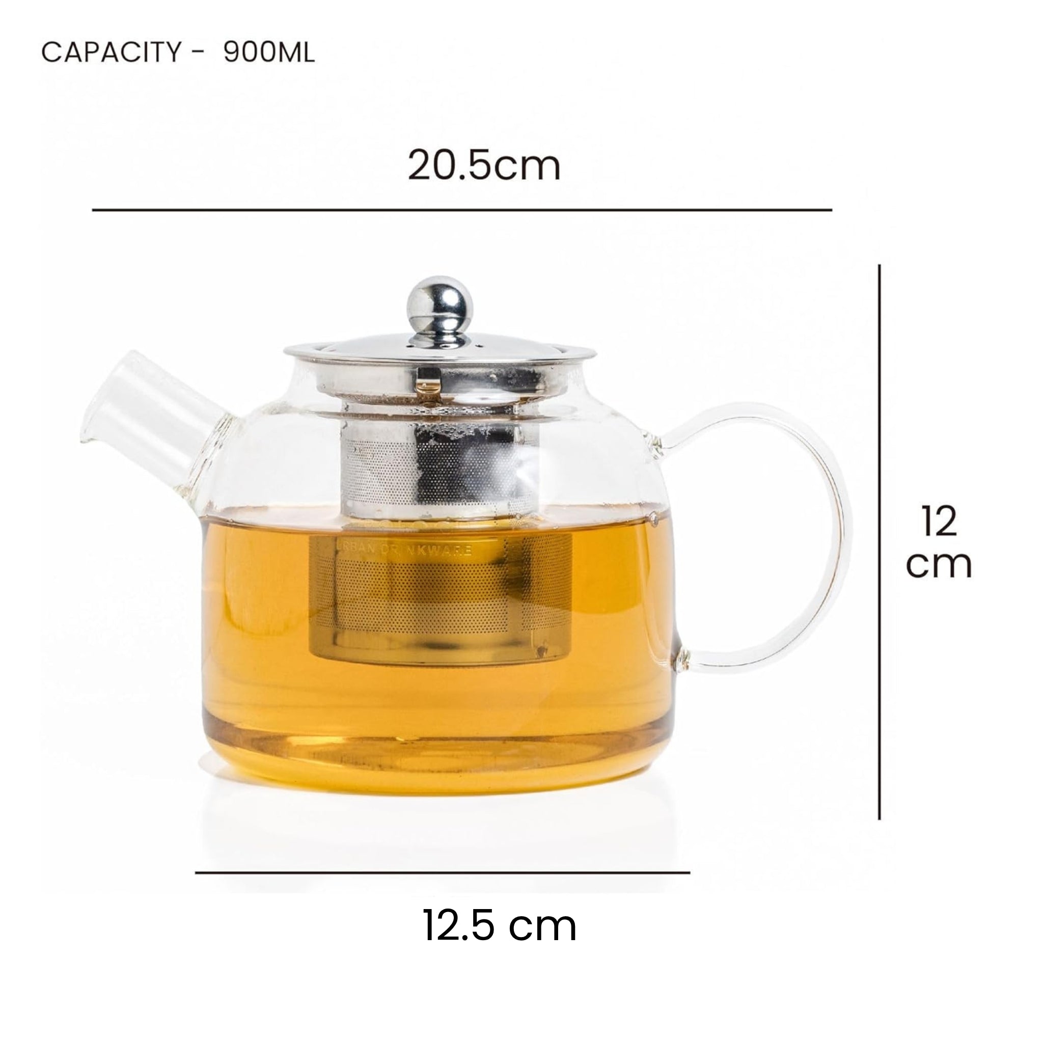 Inspire Glass Tea Pot with Infuser - 900 ml