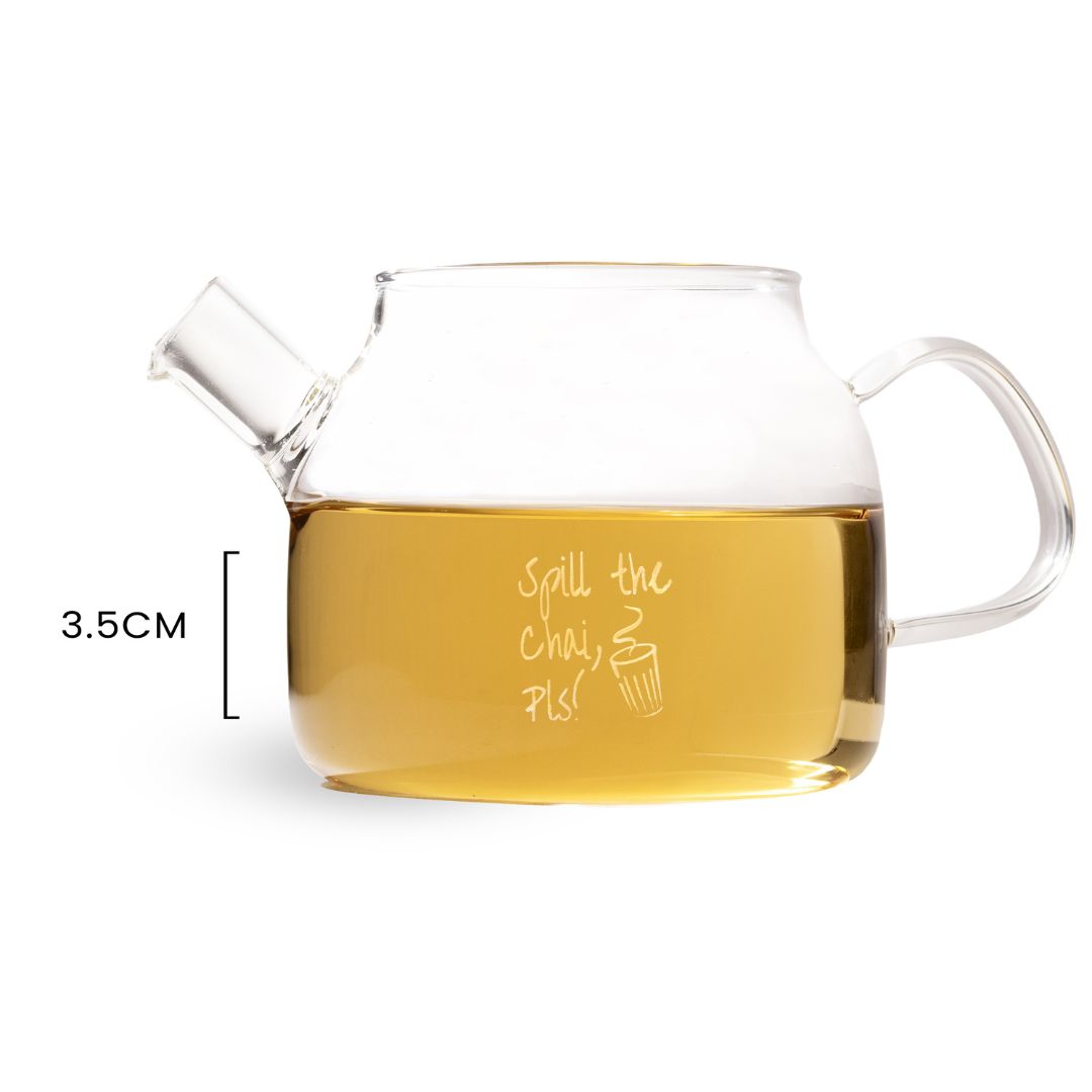 Inspire Glass Tea Pot with Infuser, 400 ml - Spill The Chai