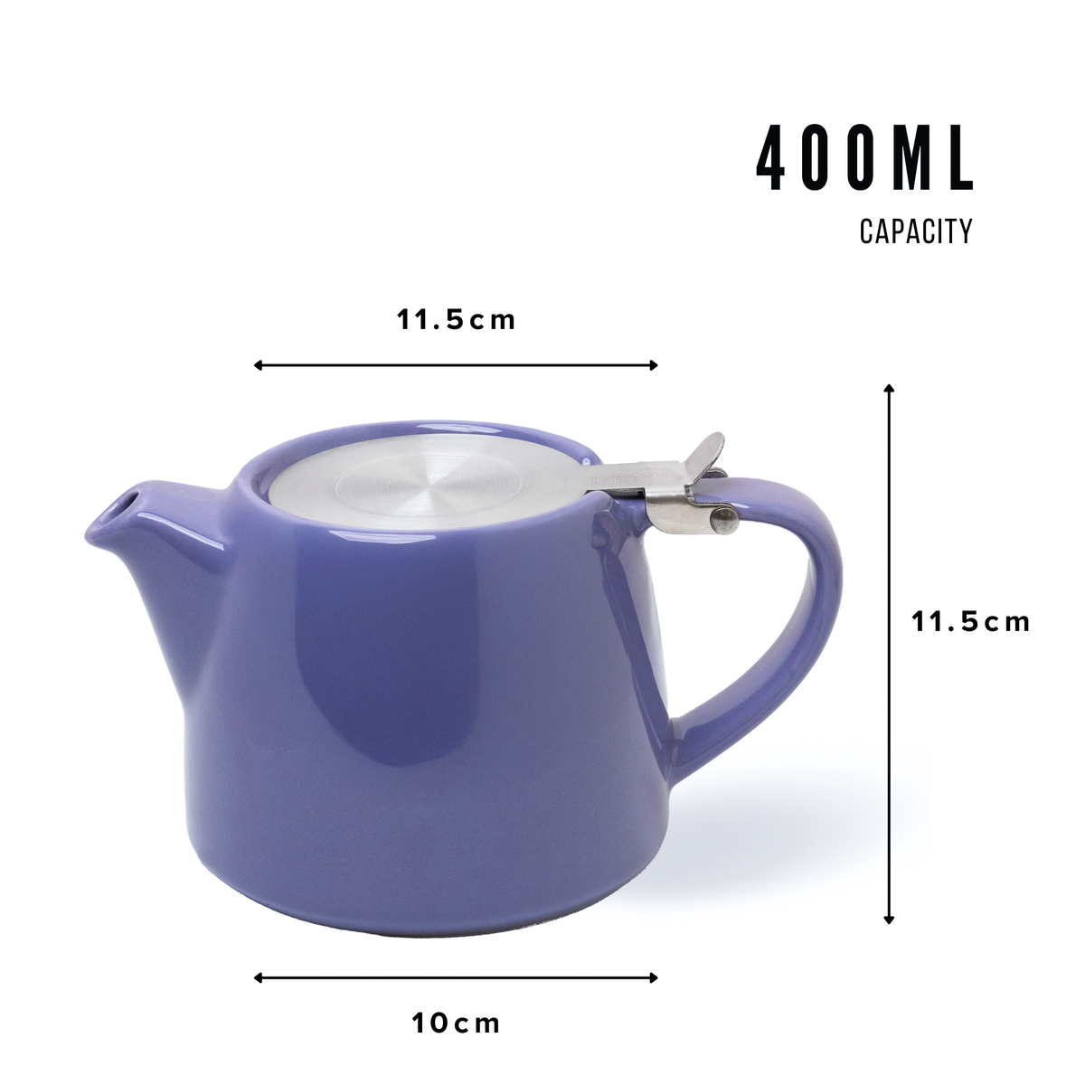 Artisan Ceramic Tea Pot with Infuser, Purple - 400 ml