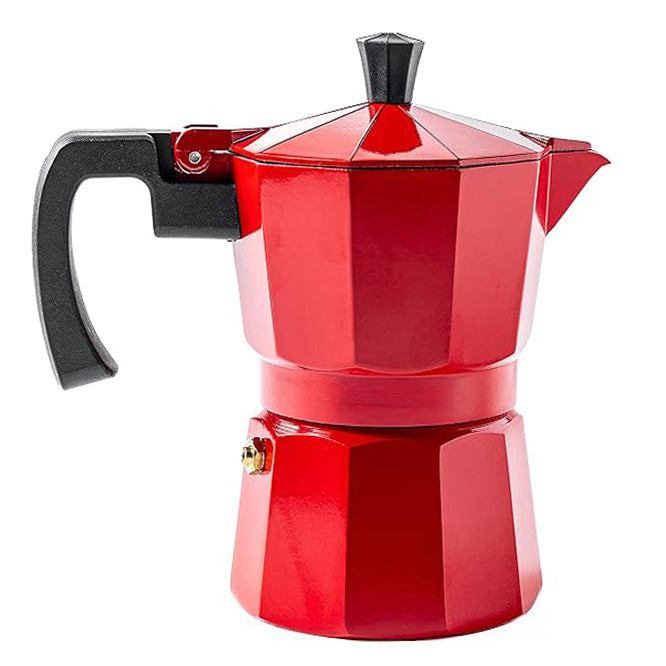 Roma Moka Pot Espresso Maker, Red - 180 ml (CUSTOMISATION)