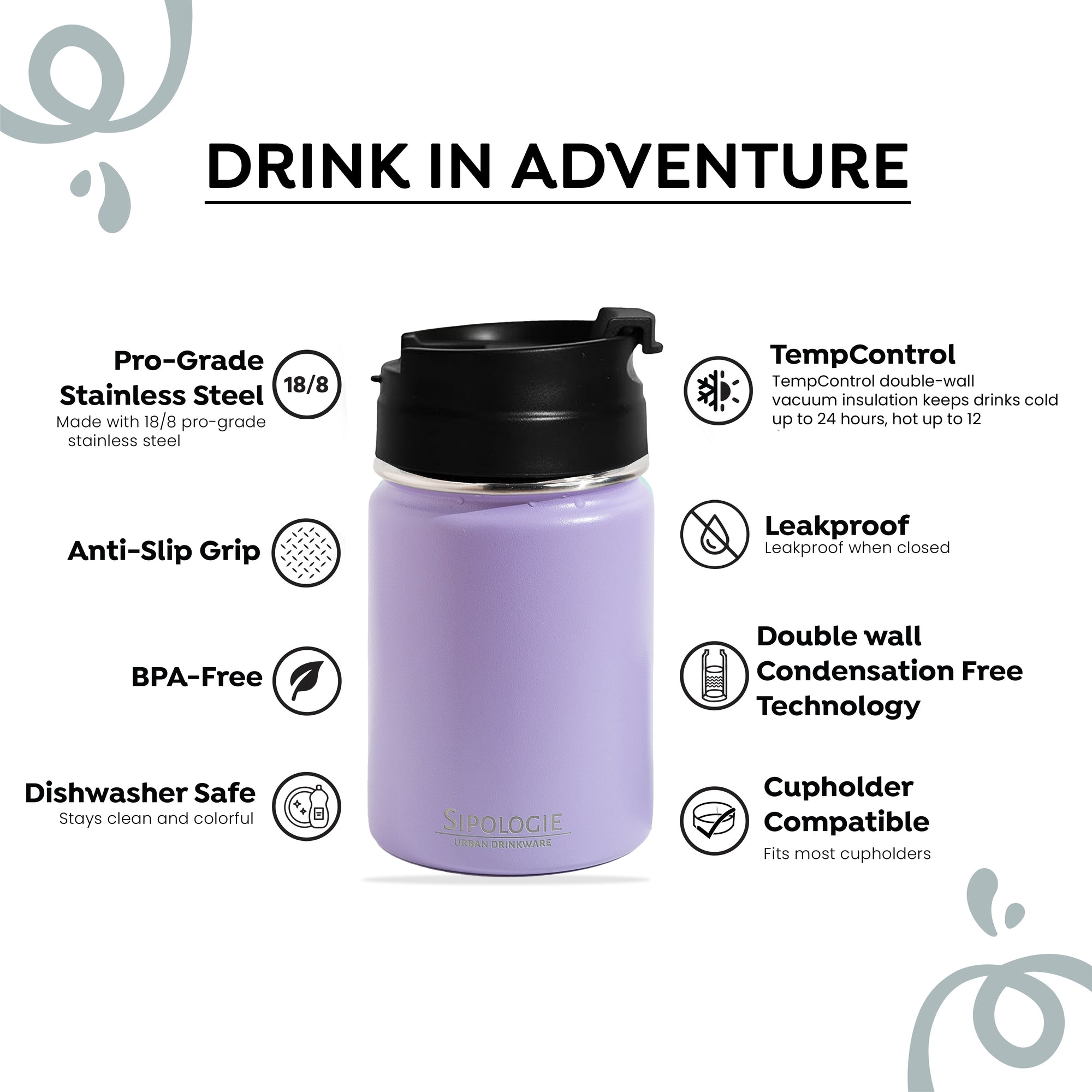 TravelBrew Insulated Tumbler, Lilac - 260ml
