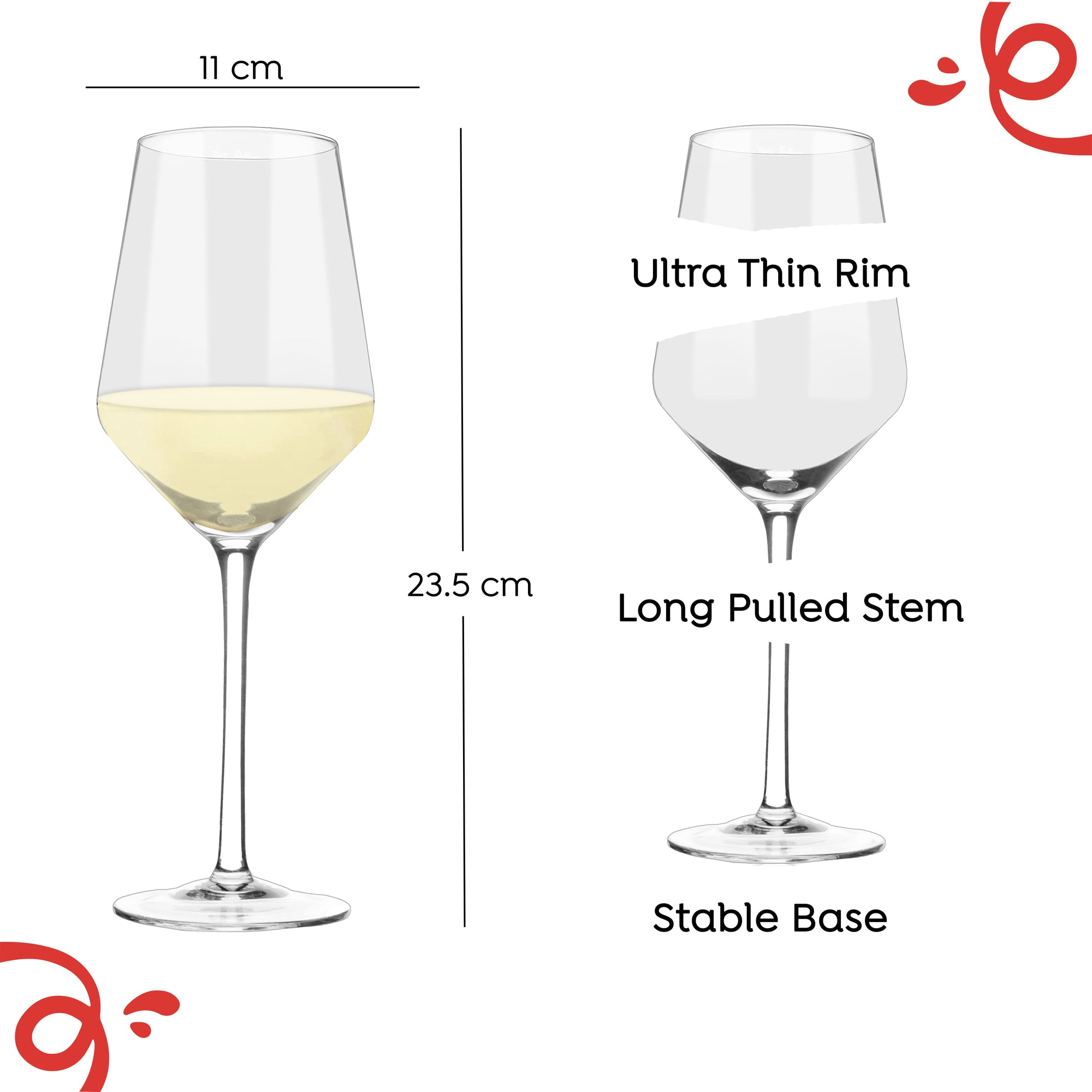 Bordeaux White Wine Glass 440ml - Set of 2