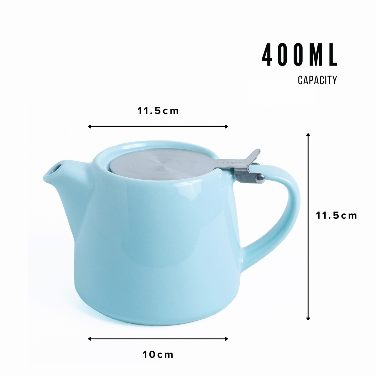 Artisan Ceramic Tea Pot with Infuser, Lagoon Blue - 400ml
