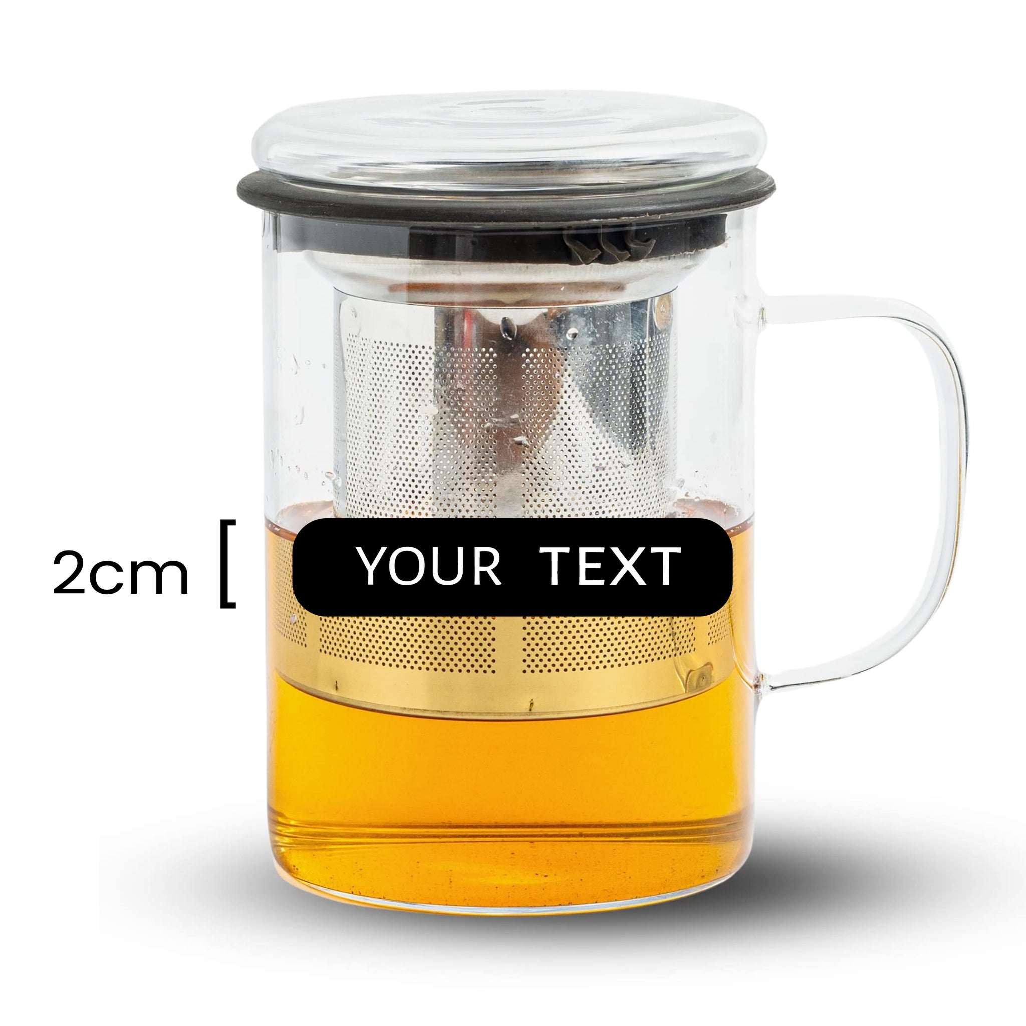 Inspire Glass Tea Mug with Infuser - 350ml (Personalised)