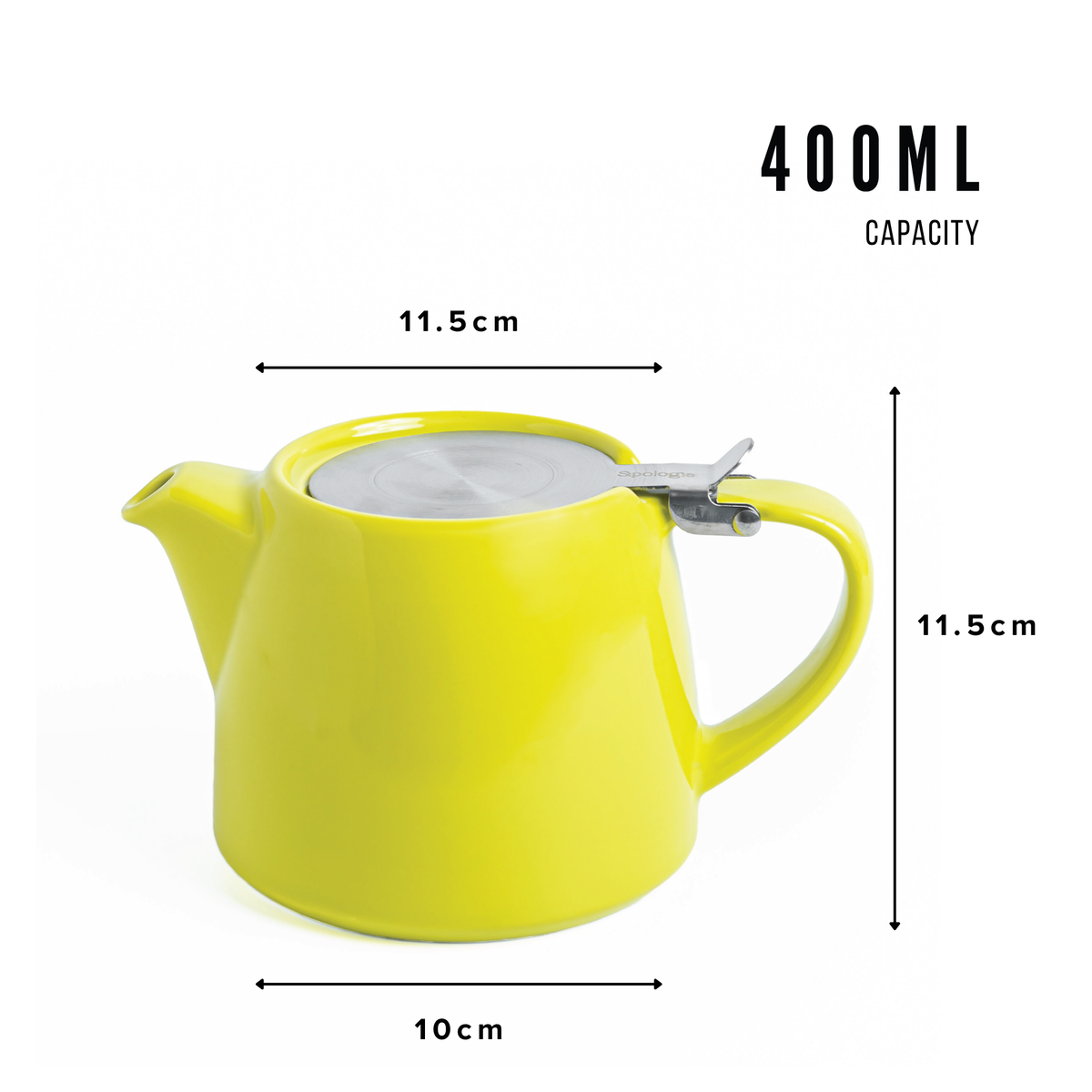 Artisan Ceramic Tea Pot with Infuser, Green - 400 ml